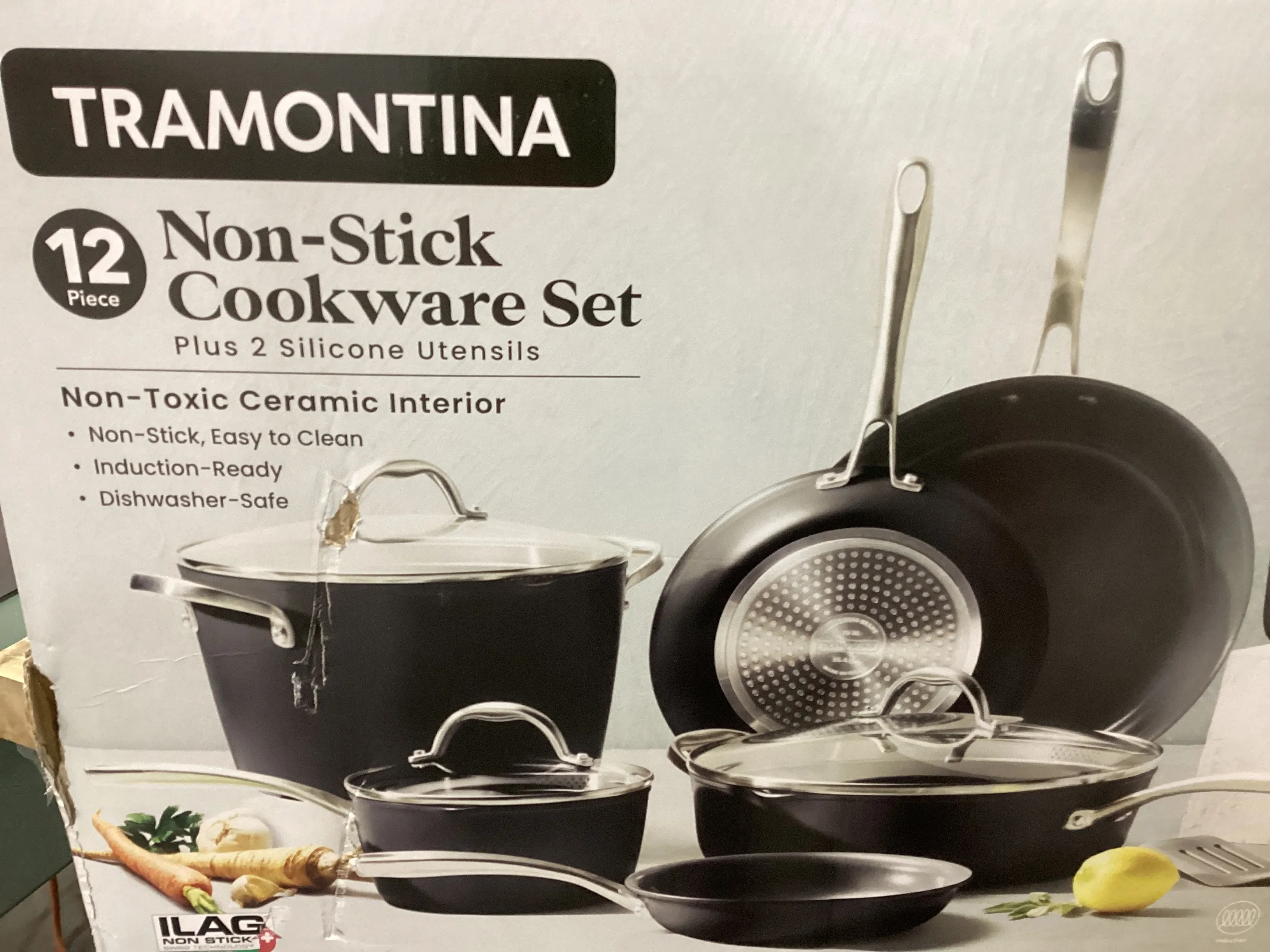 12 Piece Non-Stick Cookware Set With Silicone Utensils - Kaedas