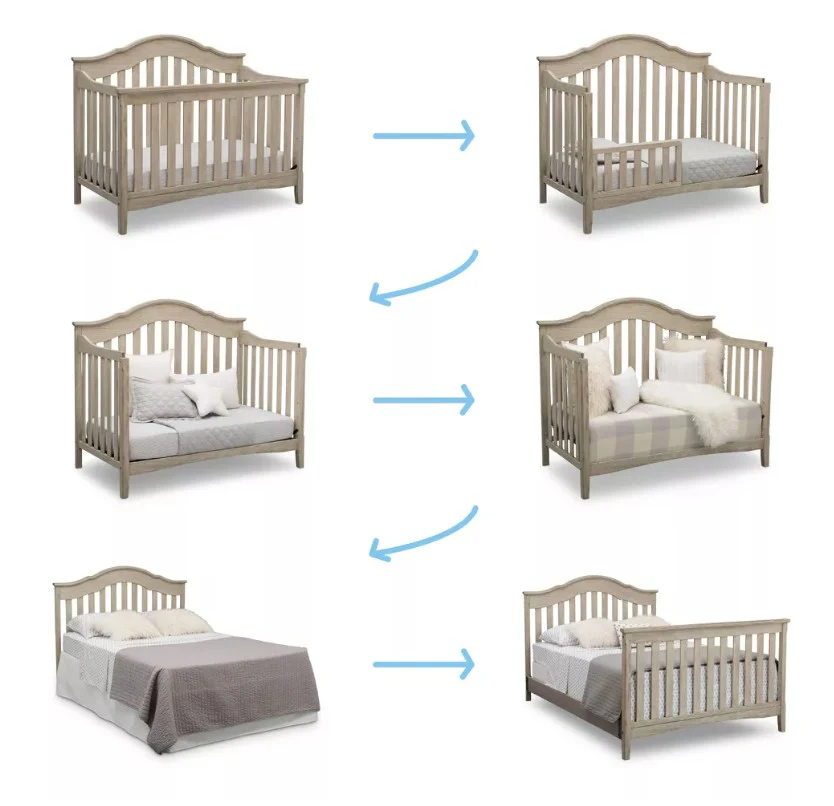 Farmhouse 6-in-1 Convertible Crib - Textured Limestone - Kaedas