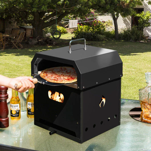 4-in-1 Outdoor Portable Pizza Oven With 12 Inch Pizza Stone - Kaedas