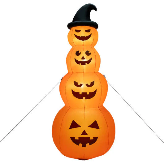 8 Feet Inflatable Halloween Pumpkins Stack With Built-in LED Lights - Kaedas