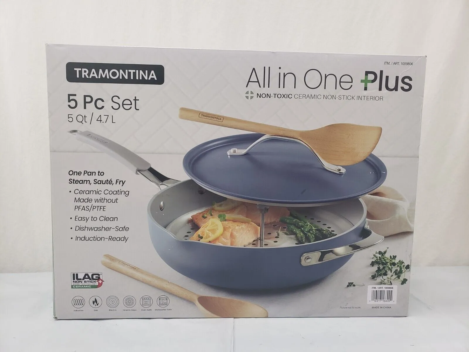 Tramontina 5-Quart All-in-One Pan, Blue - Kaedas