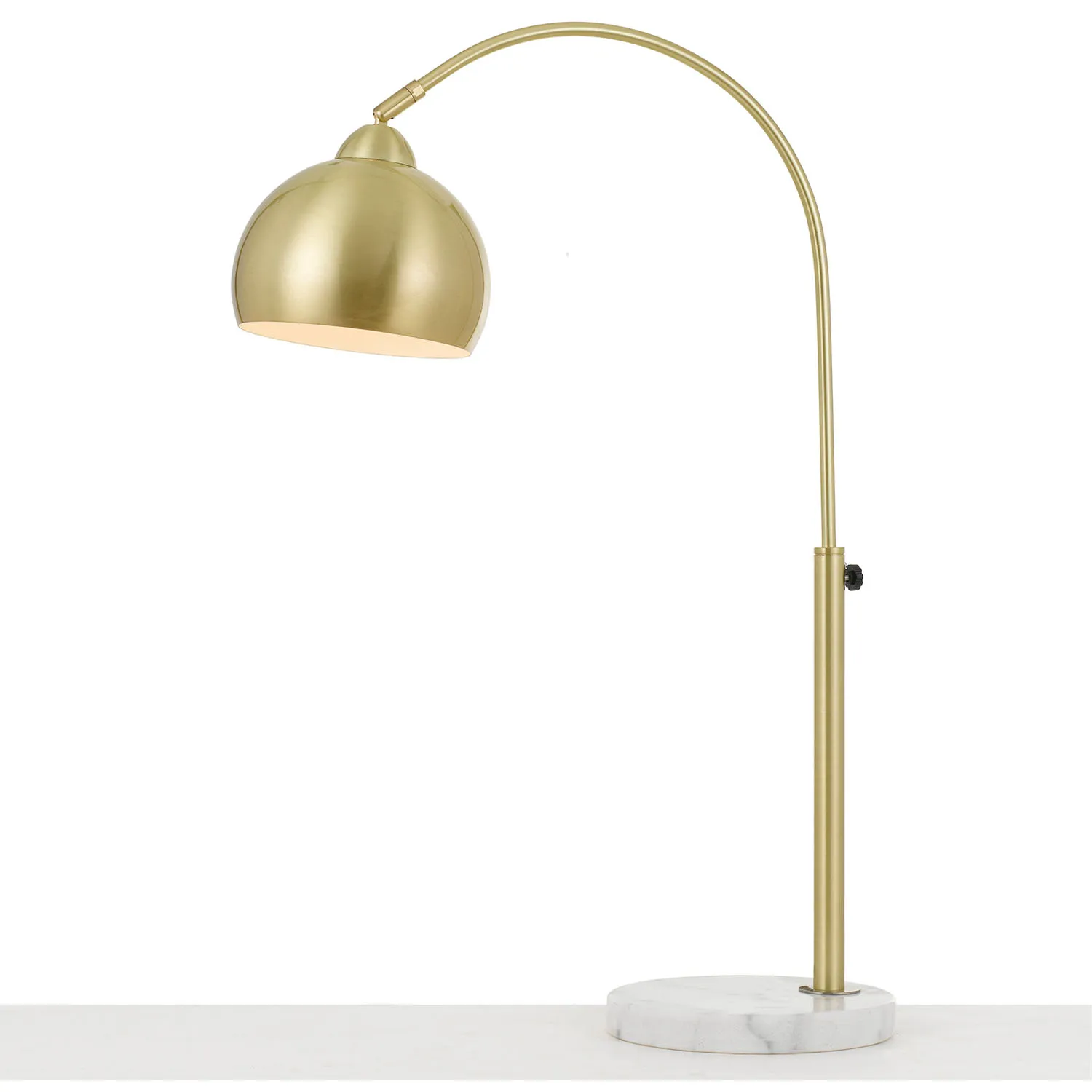 Orb Table Lamp with Metal Globe in Brushed Gold - Kaedas