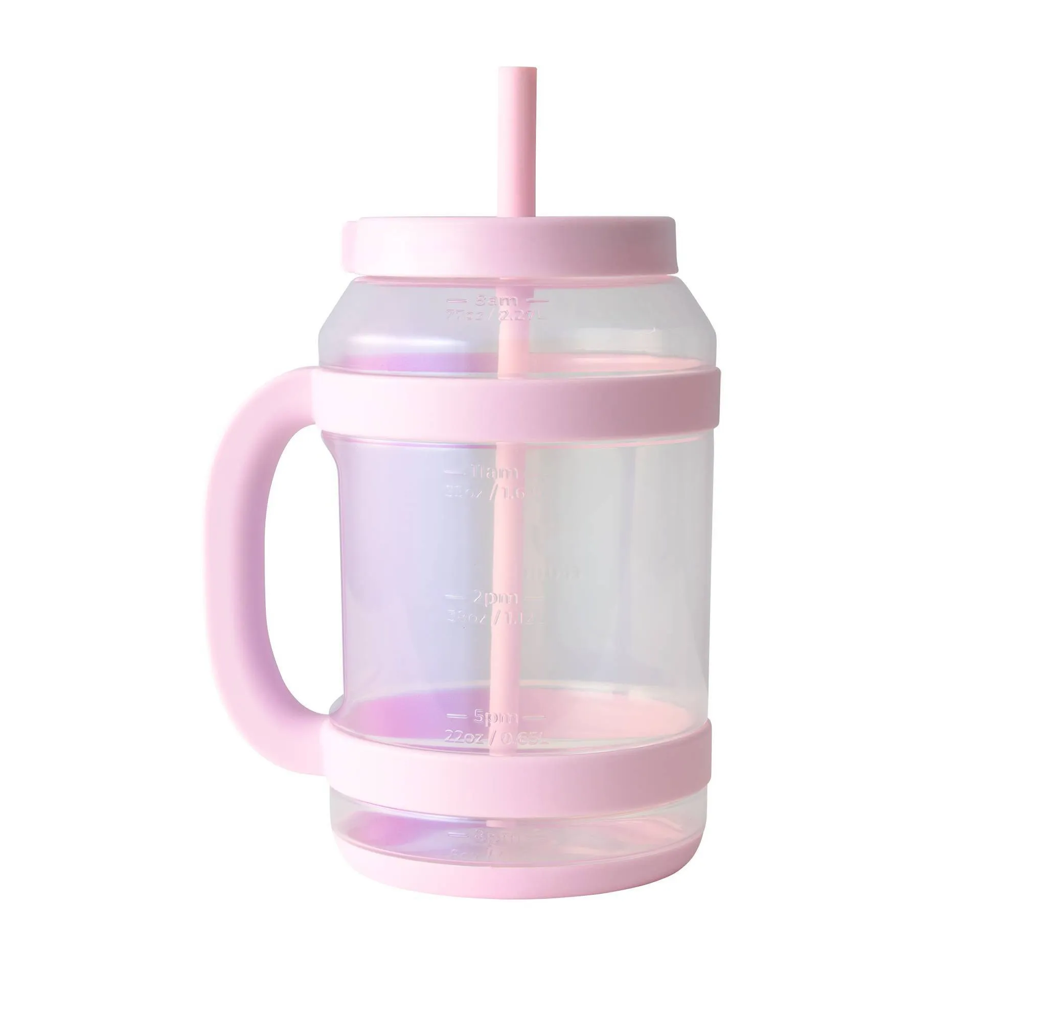 80oz Tritan Waterday Mug Light Pink: Iridescent Tumbler with Straw & Twist-Off Lid, Dishwasher-Safe - Kaedas
