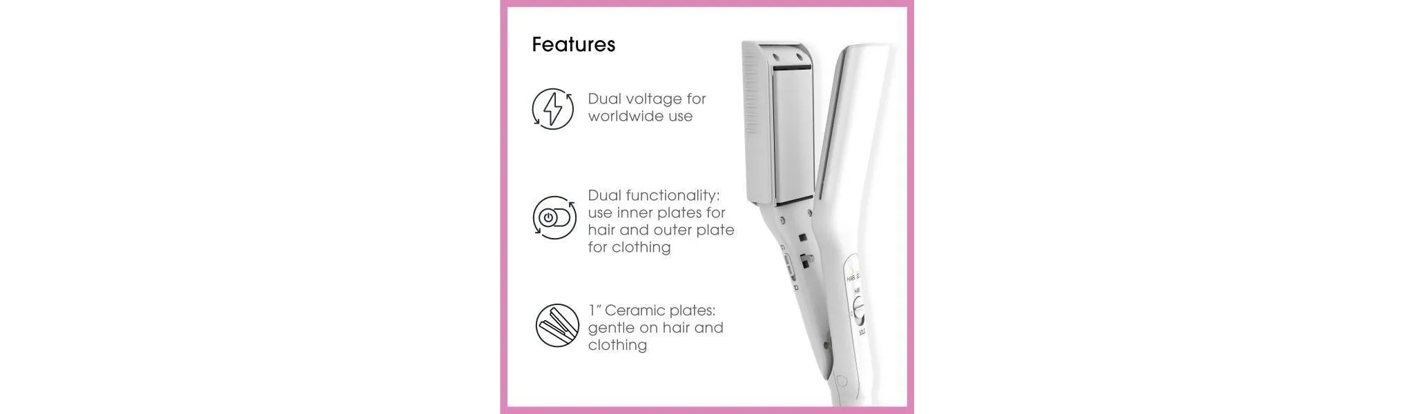 2-in-1 Styling And Garment Iron - Black - Kaedas