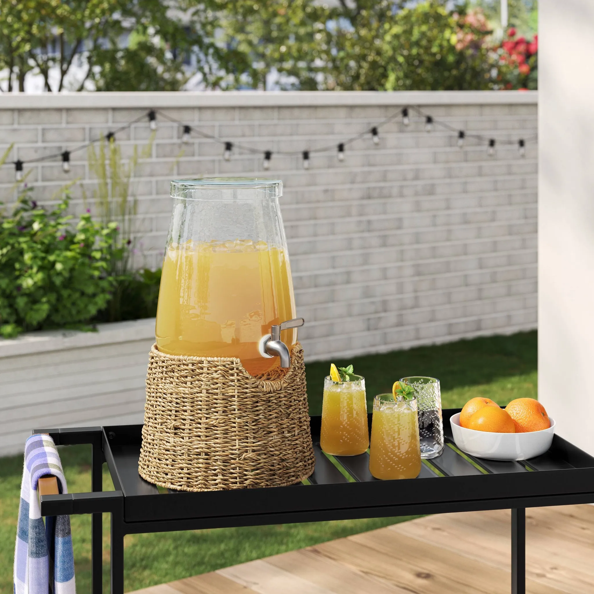 Coastal Woven Beverage Dispenser Stand - Kaedas