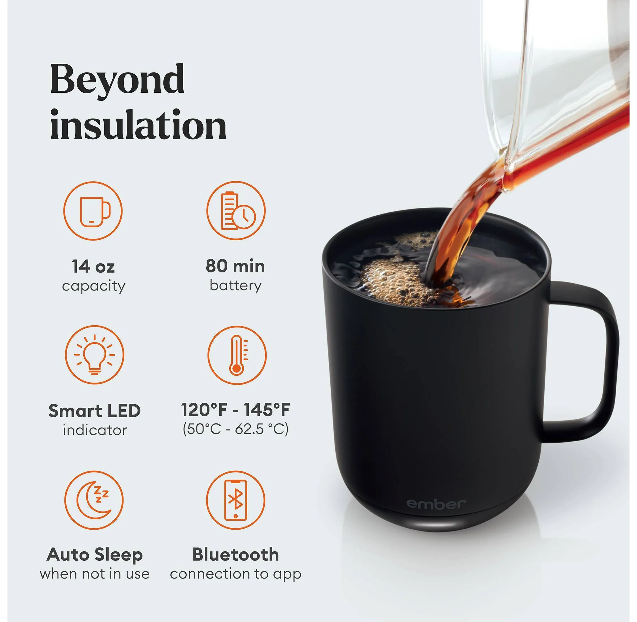 14oz. Ember 2 Smart Mug- Black - Kaedas