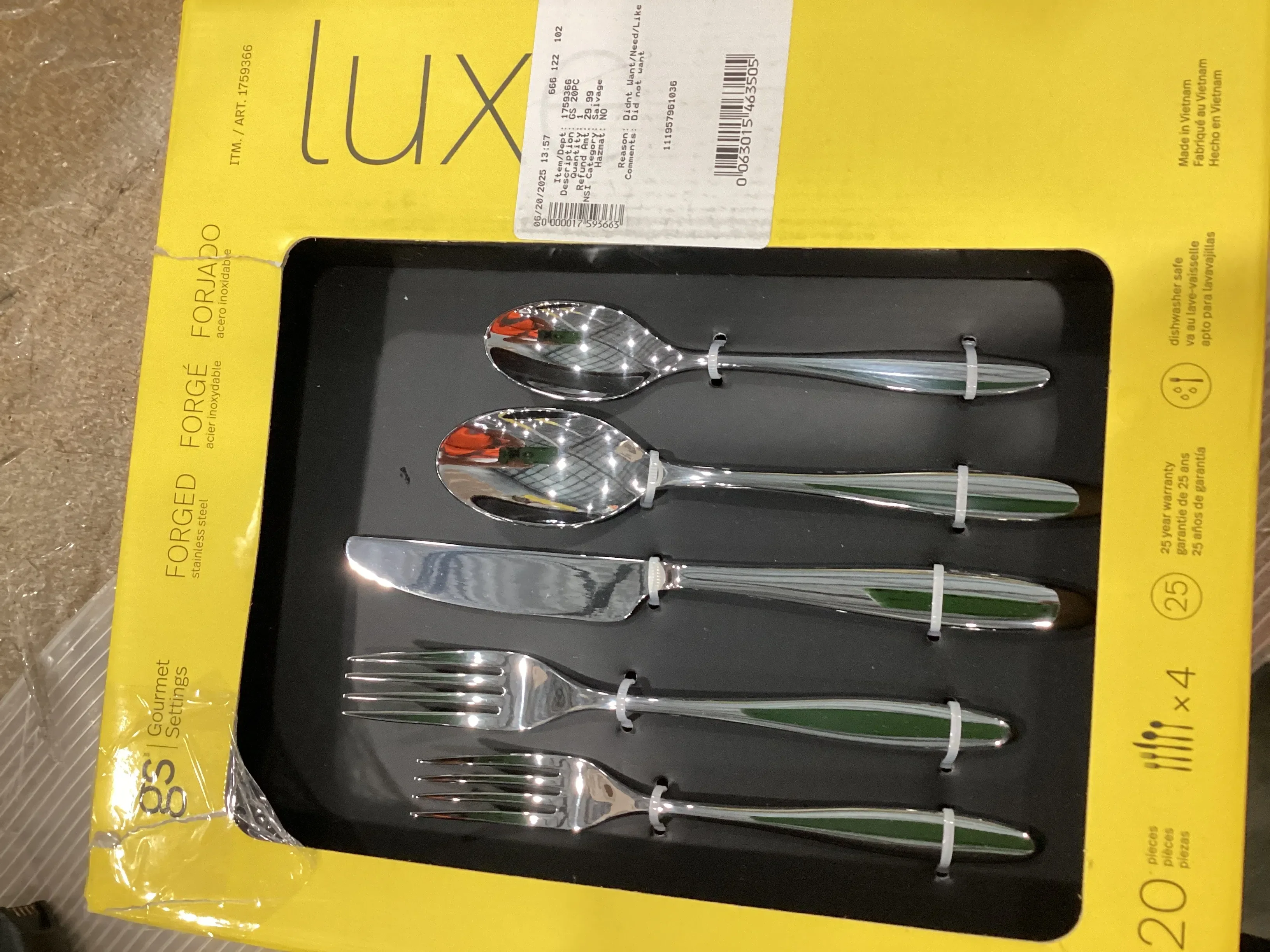 Gourmet Settings Luxe 20-Piece Forged Stainless Steel Flatware Set - Kaedas