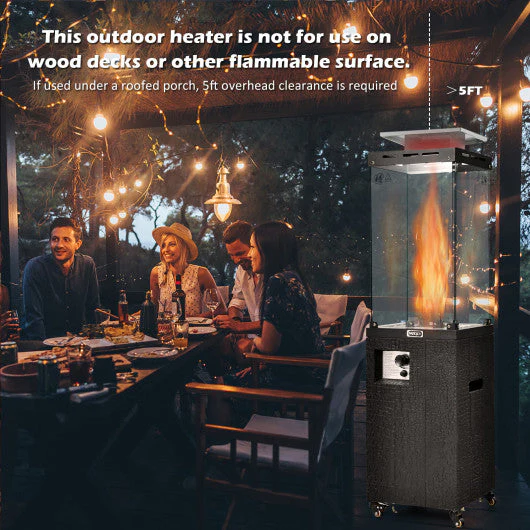 41 000 BTU Propane Patio Heater With Metal Hood-Black - Kaedas