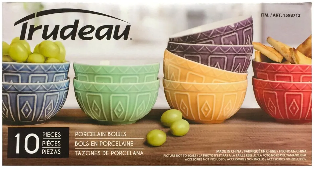 Porcelain 4.5 Inch Bowl Variety Set - 10 Count - Kaedas