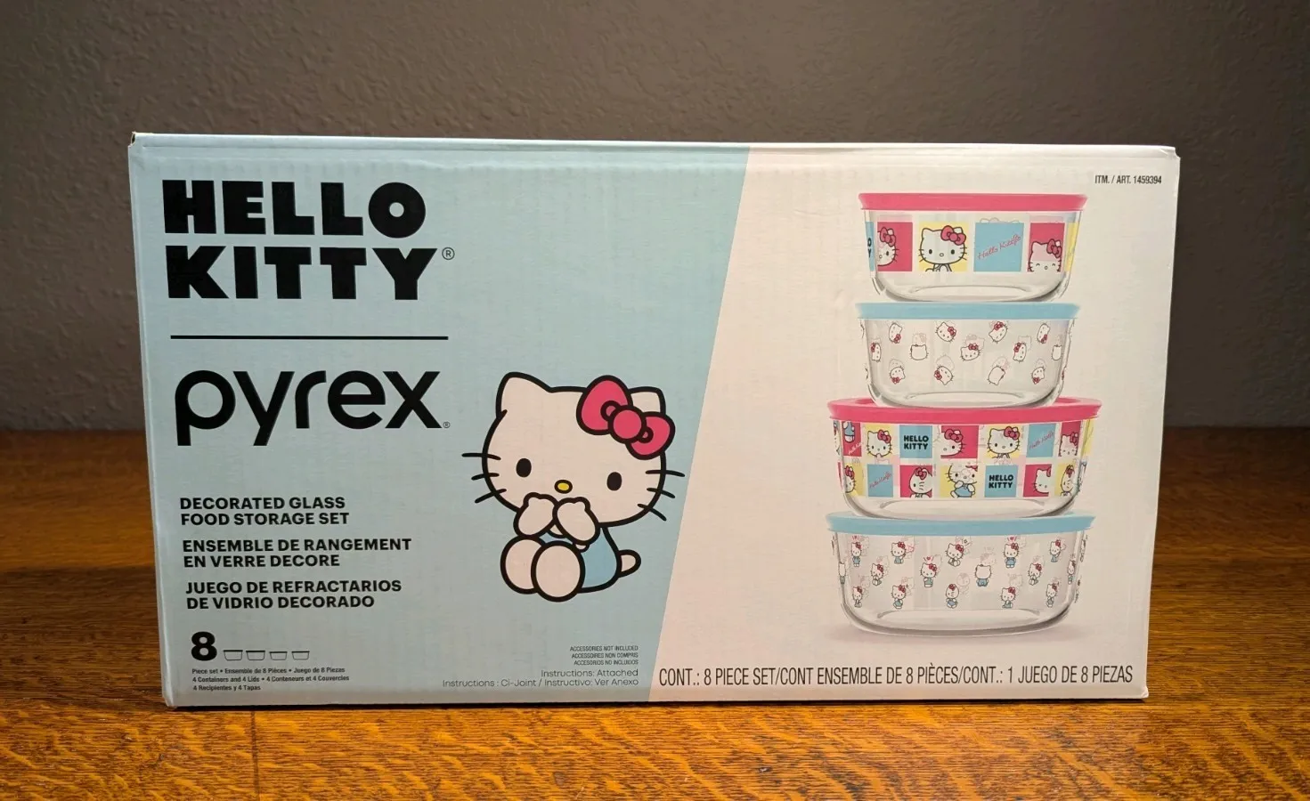 8-Piece Hello Kitty Pyrex Glass Food Storage Set (See Description) - Kaedas