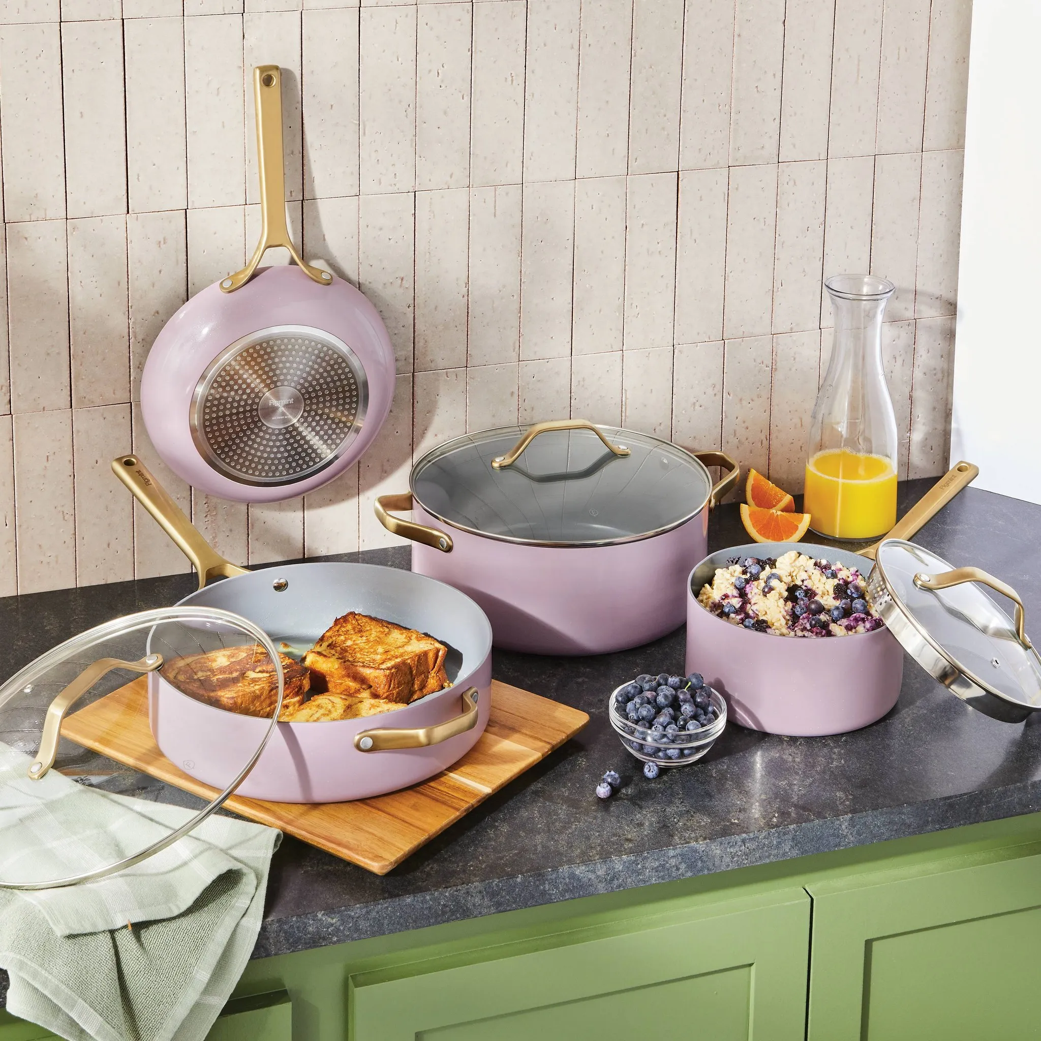 7pc Nonstick Ceramic Coated Aluminum Cookware Set - Kaedas