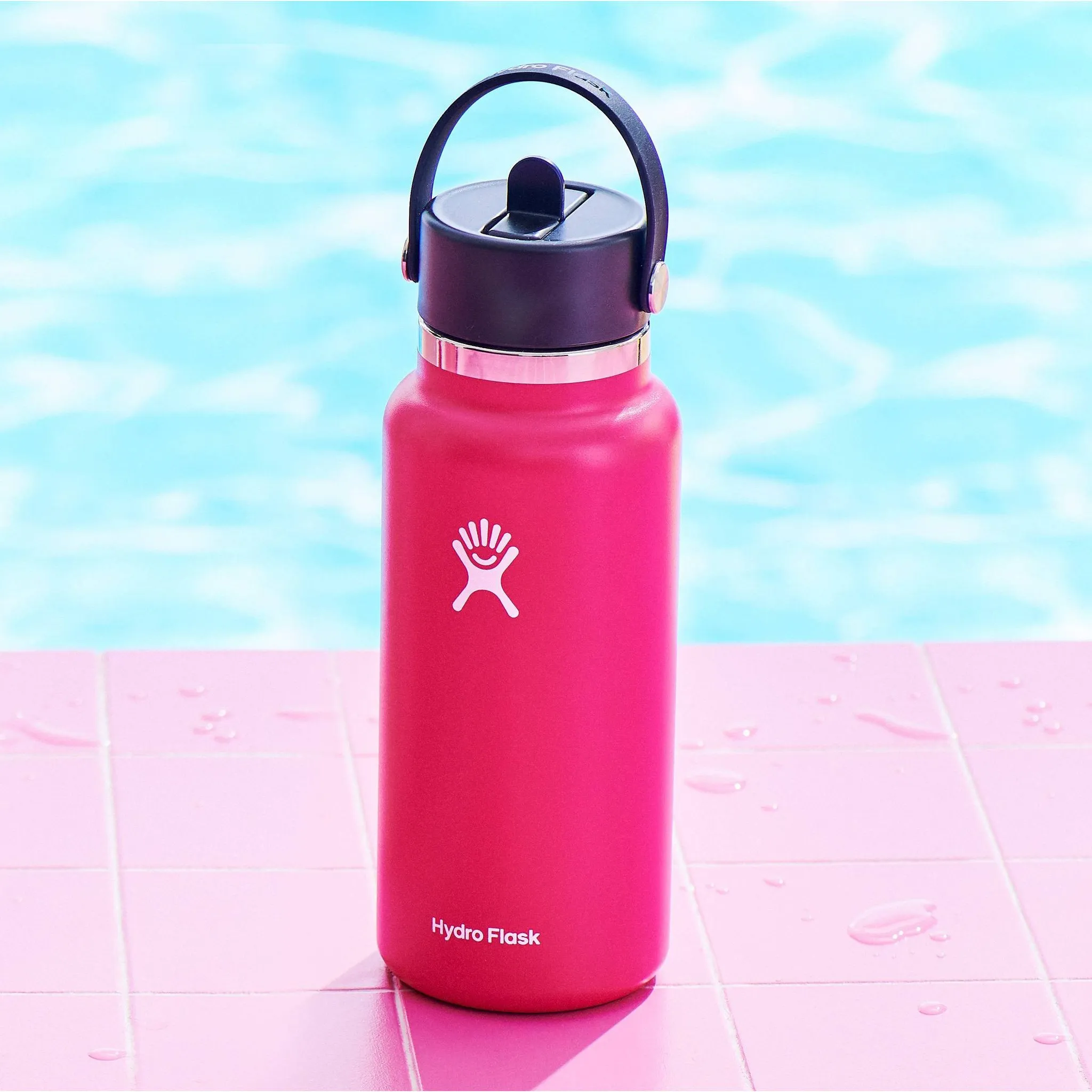 32oz Wide Mouth Flex Straw Water Bottle Zinnia  (See Description) - Kaedas