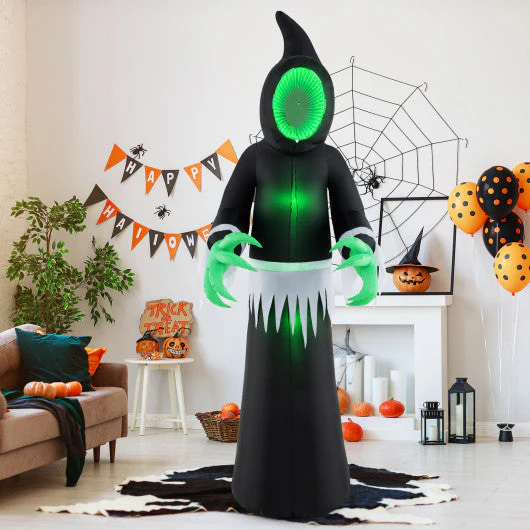 8 Feet Giant Halloween Inflatable Ghost With Built-in LED Lights and Mirror Face - Kaedas