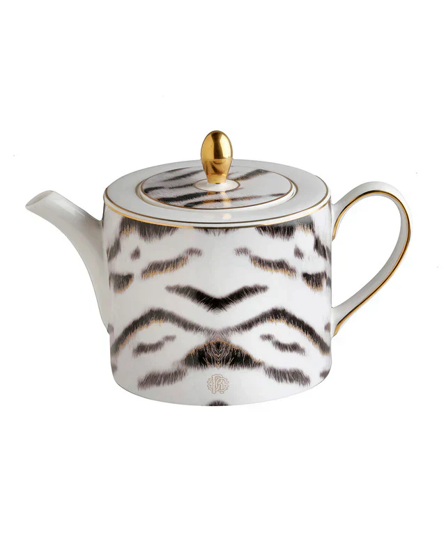 Roberto Cavalli Home Tiger Tea Cup and Saucer, Creamer, Tea Pot, and Sugar Pot Bundle (Copy) - Kaedas