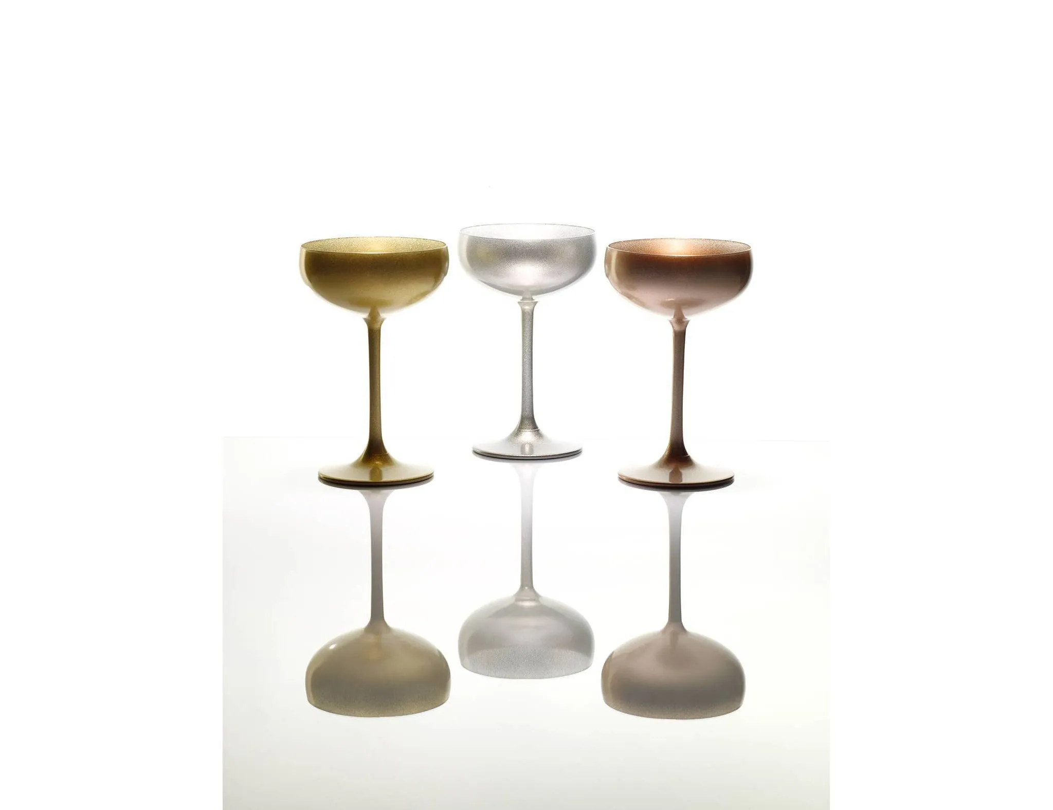Set of 6 Olympia 7.75oz Saucers Gold - : Lead-Free Crystal, Dishwasher-Safe, Champagne Flutes, Wedding Gift - Kaedas