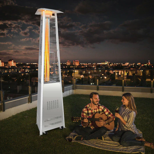 42 000 BTU Stainless Steel Pyramid Patio Heater With Wheels - Kaedas