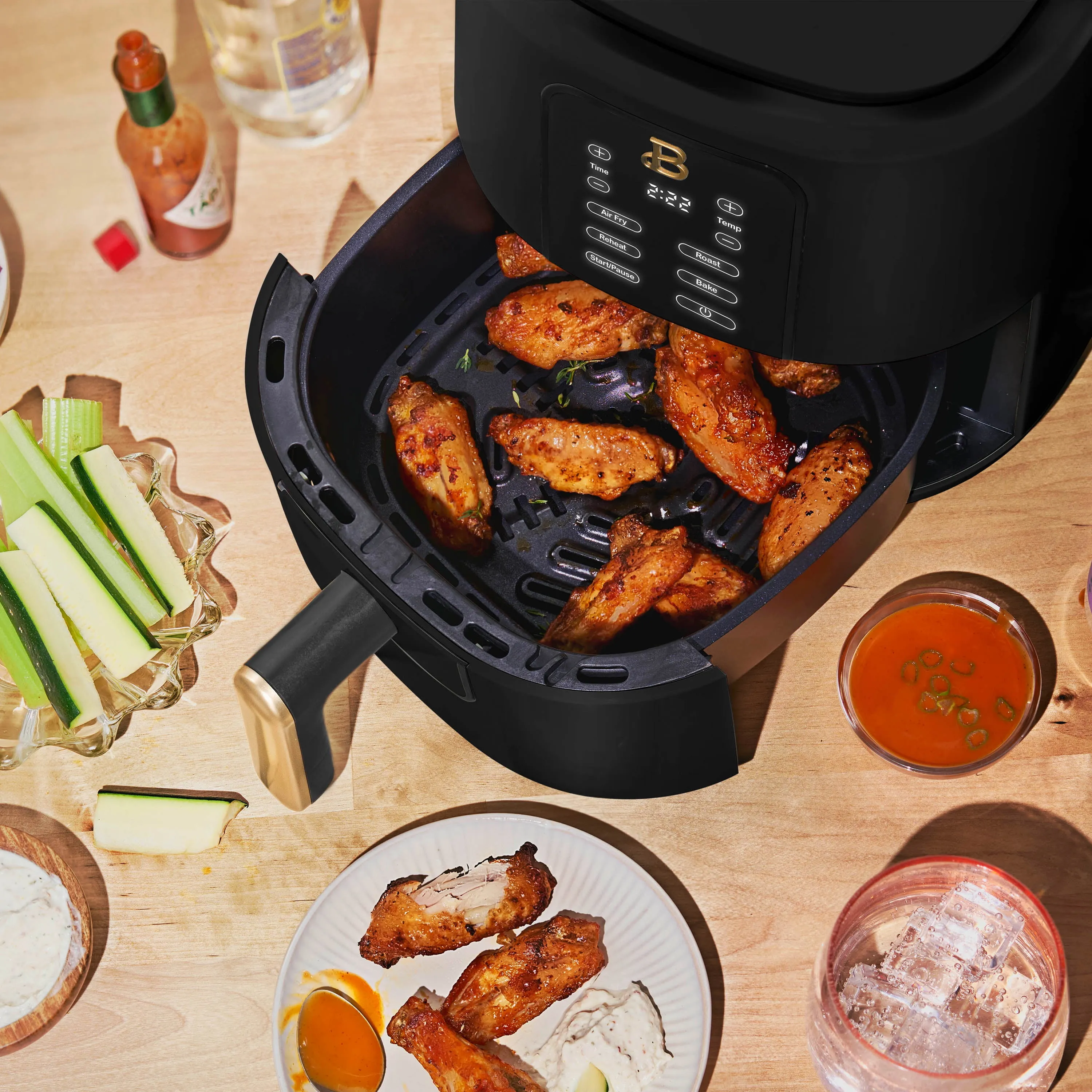 Beautiful 3 Qt Air Fryer With TurboCrisp Technology - Black Sesame - Kaedas