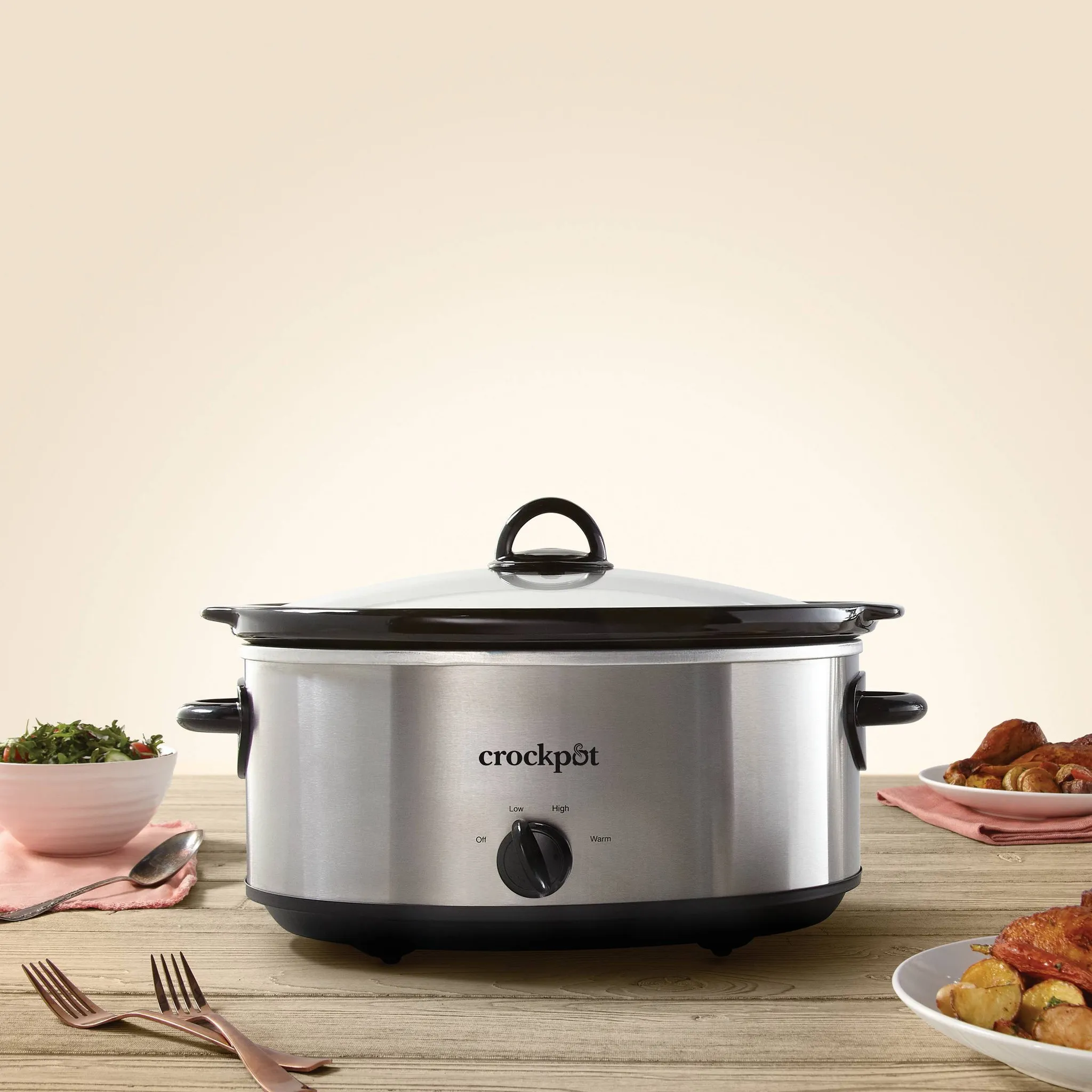 7qt Manual Slow Cooker - Stainless Steel - Kaedas