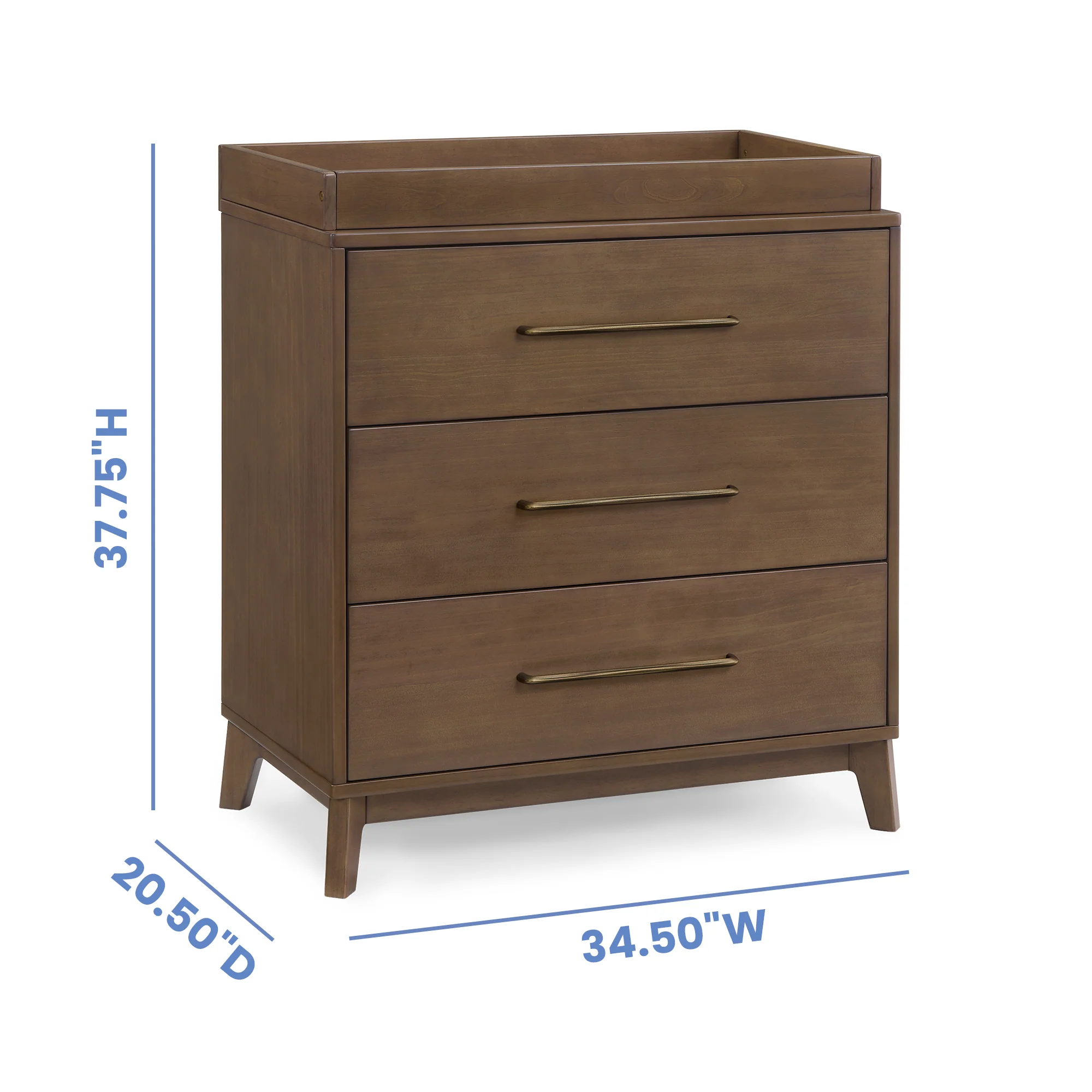 Spencer 3 Drawer Dresser With Changing Top and Interlocking Drawers - Kaedas