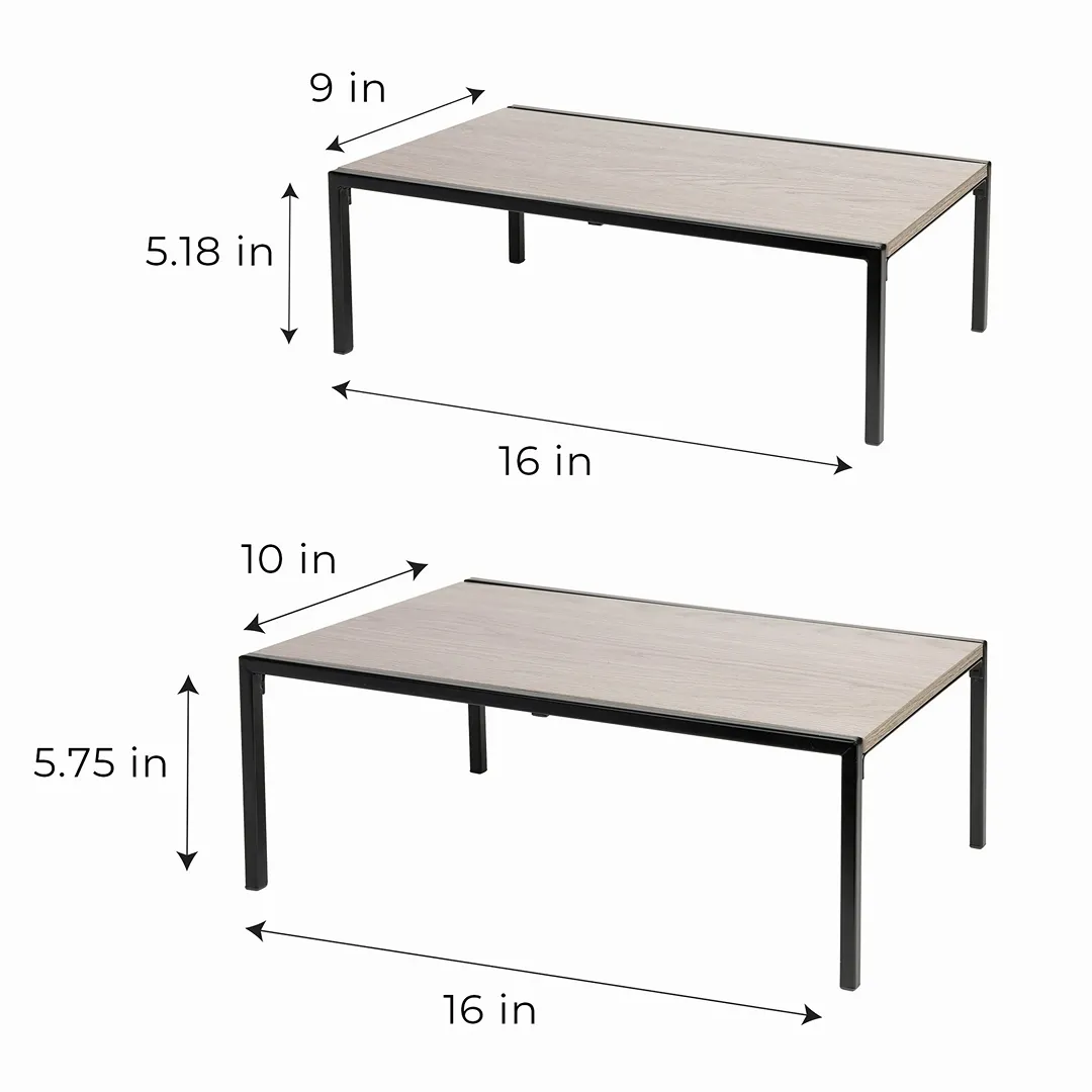 Premium Wood Expandable Storage Shelf - Black - Kaedas