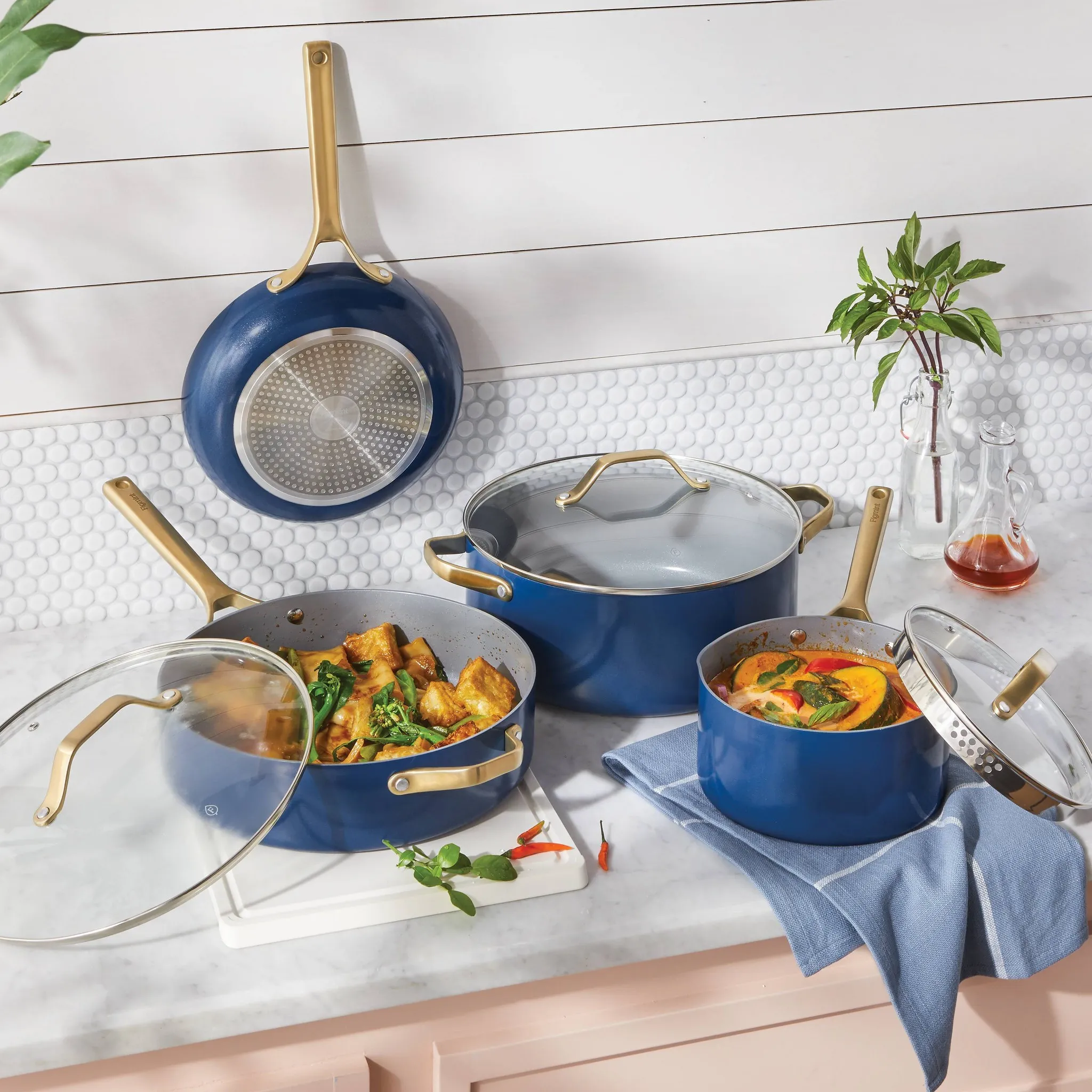 7pc Nonstick Ceramic Coated Aluminum Cookware Set (See Description) - Kaedas