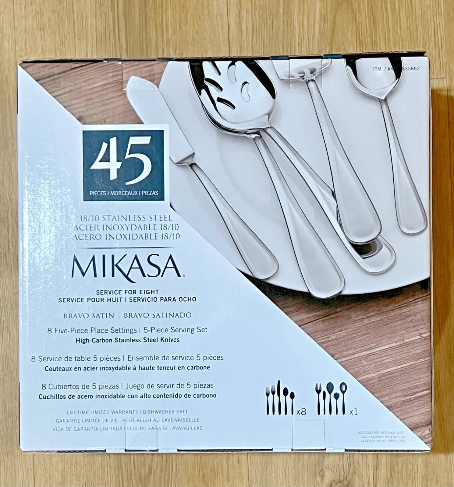 45-Piece Flatware Set for 8 - Stainless Steel - Kaedas