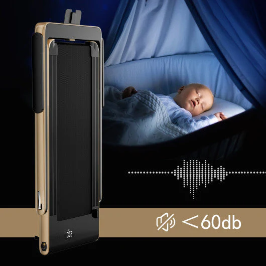 2.25HP 2 in 1 Folding Treadmill With APP Speaker Remote Control-Yellow - Kaedas