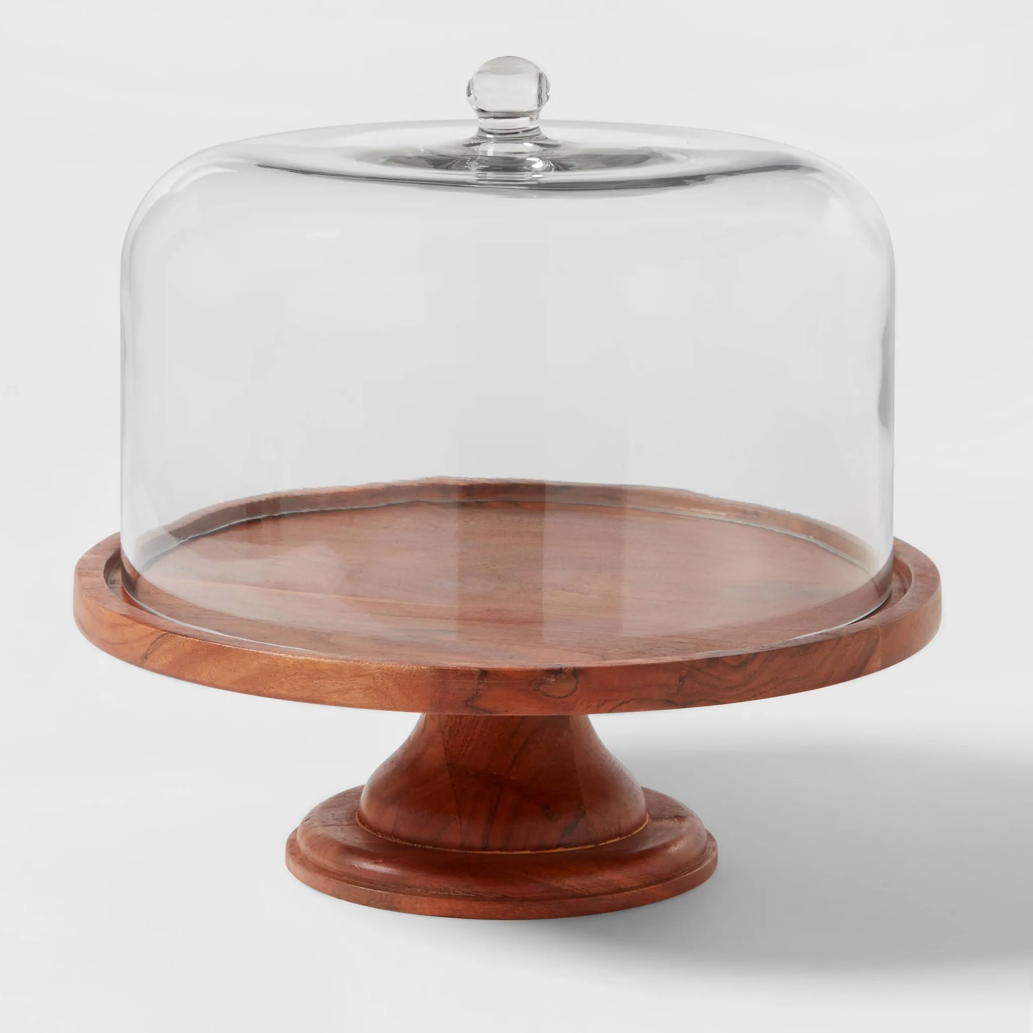 Round Glass & Wood Dessert Stand - Kaedas