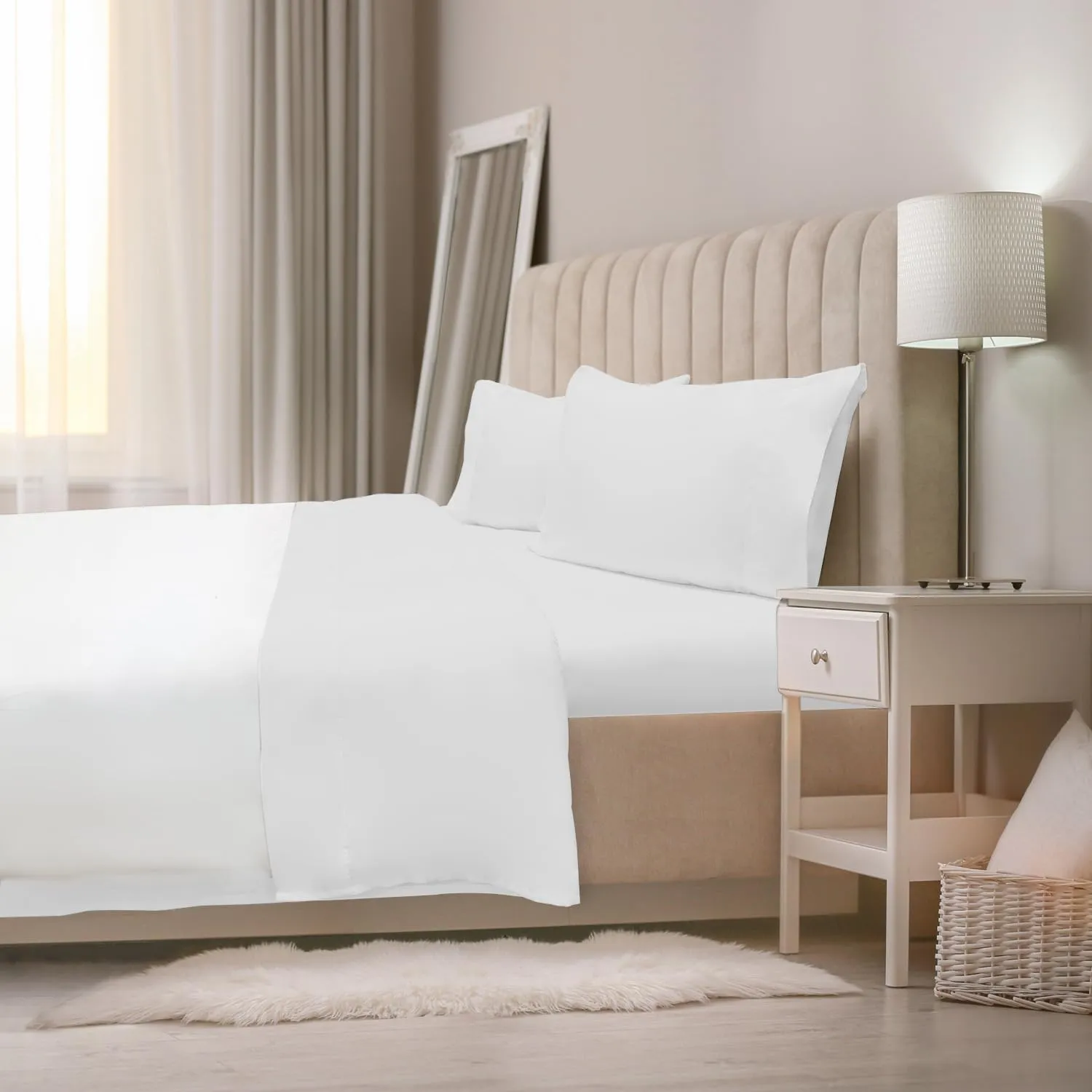 Jennifer Adams Eternal King Sheet Set - Luxurious White Bedding - Kaedas