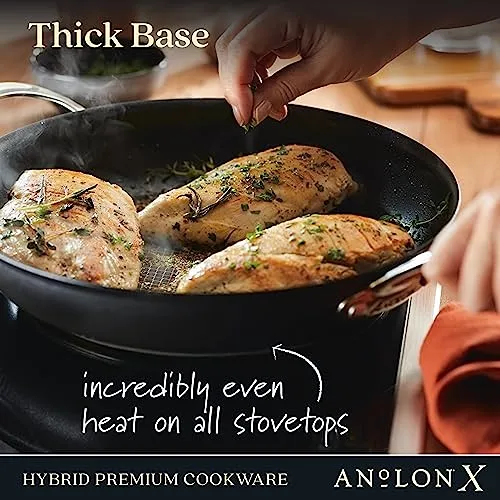 X Hybrid Nonstick Cookware Frying Pans/Skillet Set, Induction Suitable, Gray - Kaedas