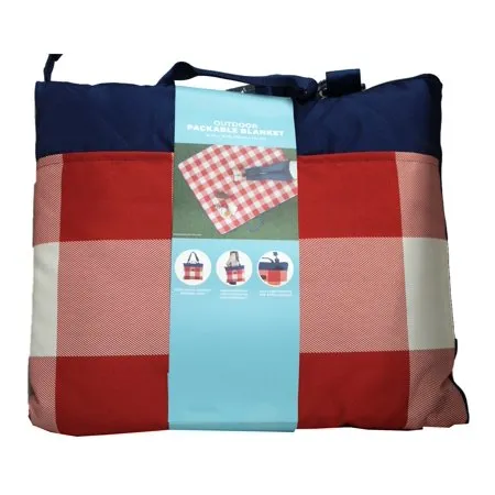 BHF Outdoor Packable Blanket - 60 In X 72 In Buffalo Check Red - Kaedas