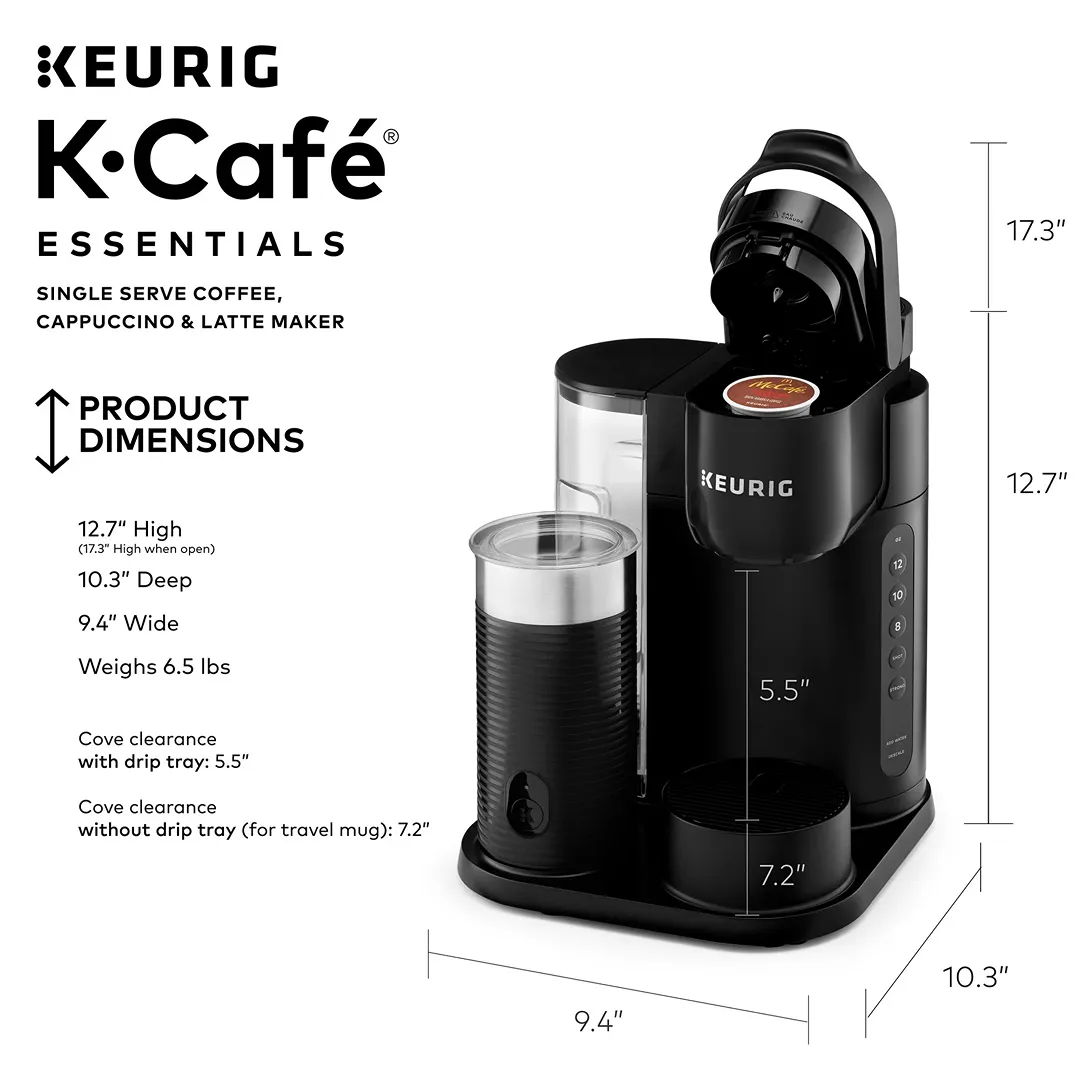 K-Café Essentials Single Serve K-Cup Pod Coffee Maker - Black - Kaedas