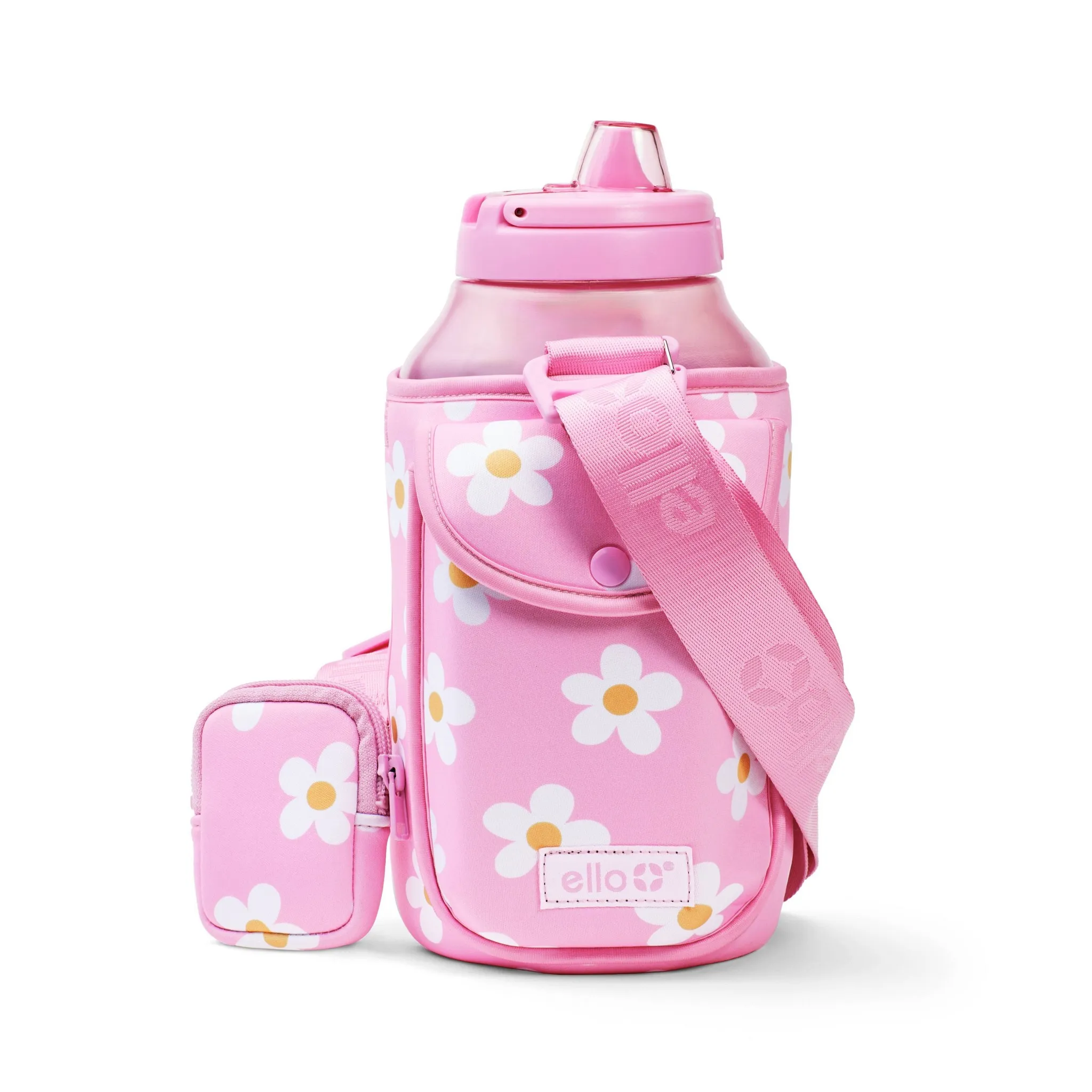 64oz Water Bottle with Bag - Pink Daisy - Kaedas