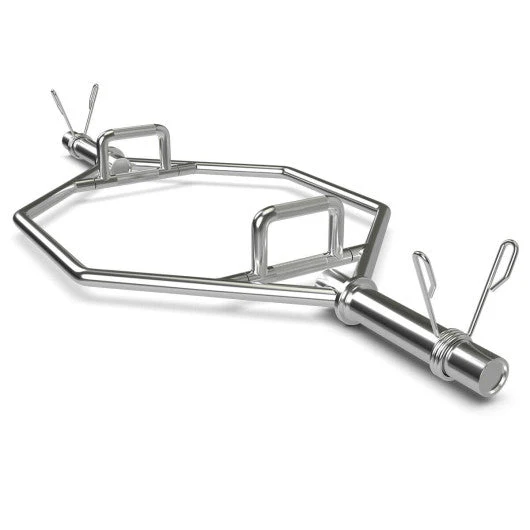 56 Inch Olympic Hexagon Deadlift Trap Bar With Folding Grips Powerlifting-Sliver - Kaedas