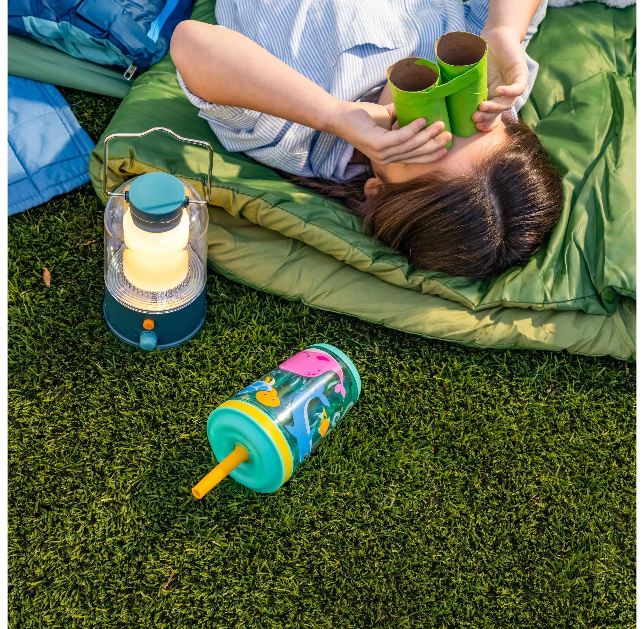 12oz Cartwheel Ocean Friends Straw Cup - Teal Blue - Kaedas