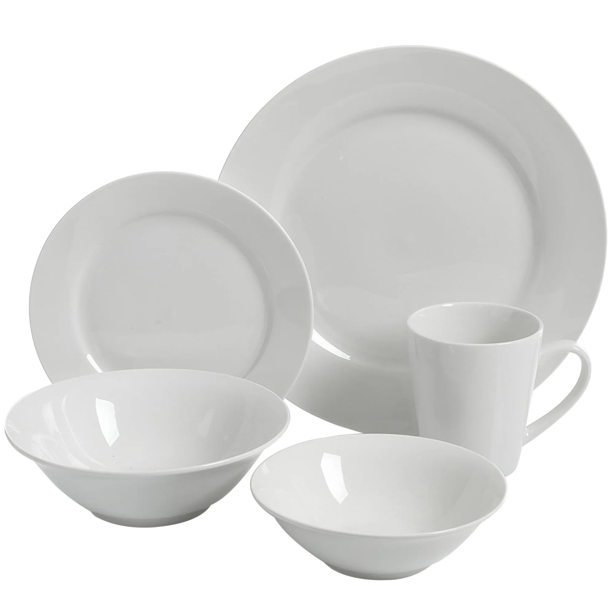Noble Court Ceramic Dinnerware Set, 30 Pieces in White - Kaedas