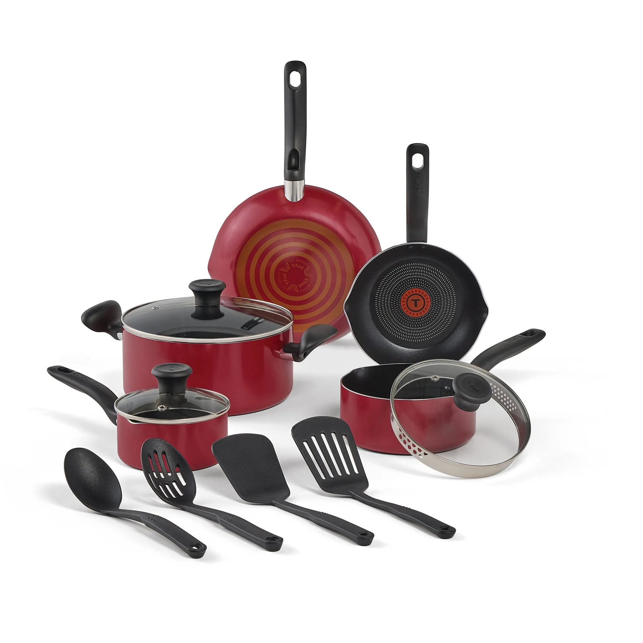 12pc Simply Cook Nonstick Cookware Set Red - Kaedas