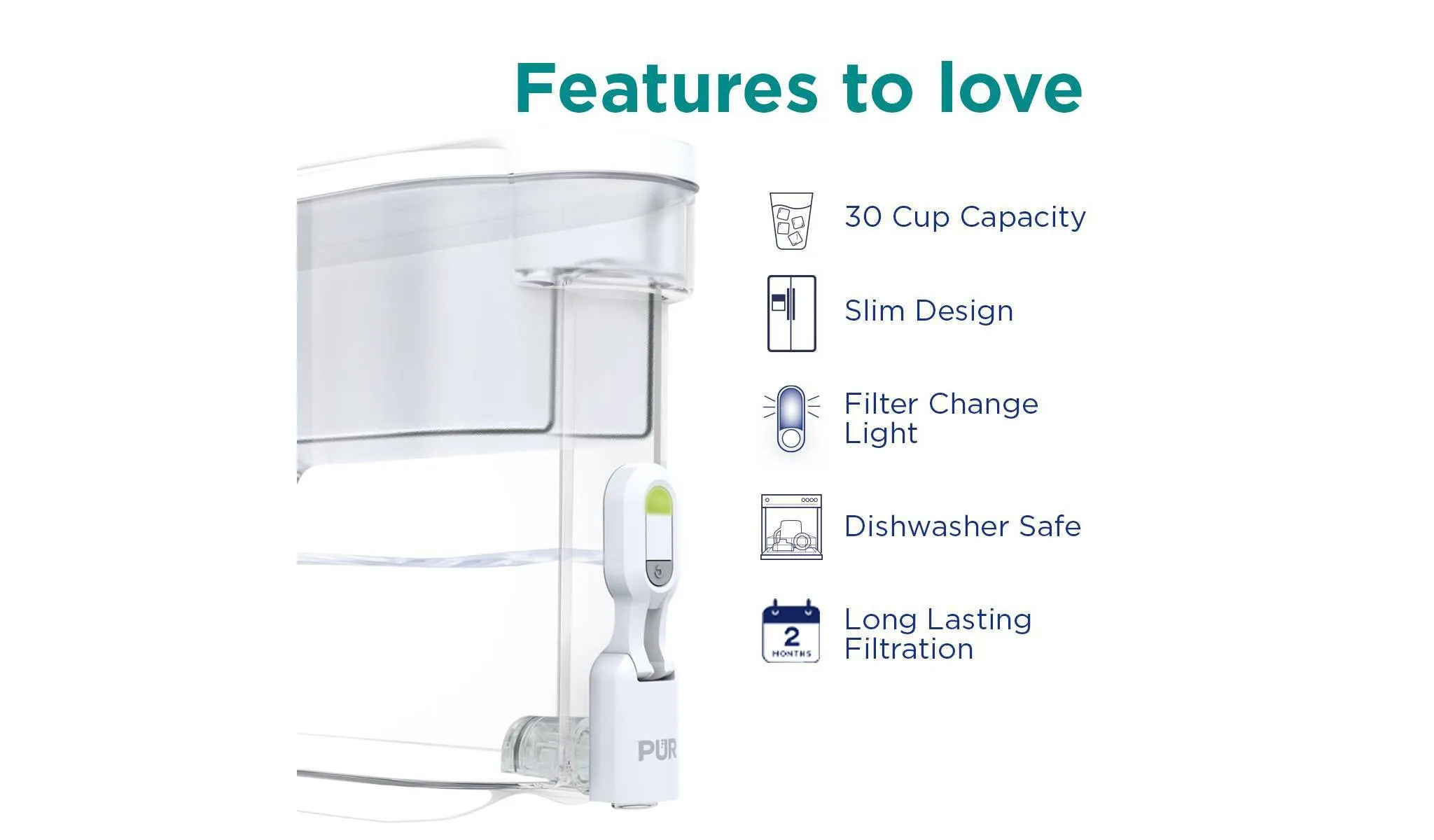 Plus 30-Cup Dispenser Filtration System White - Kaedas