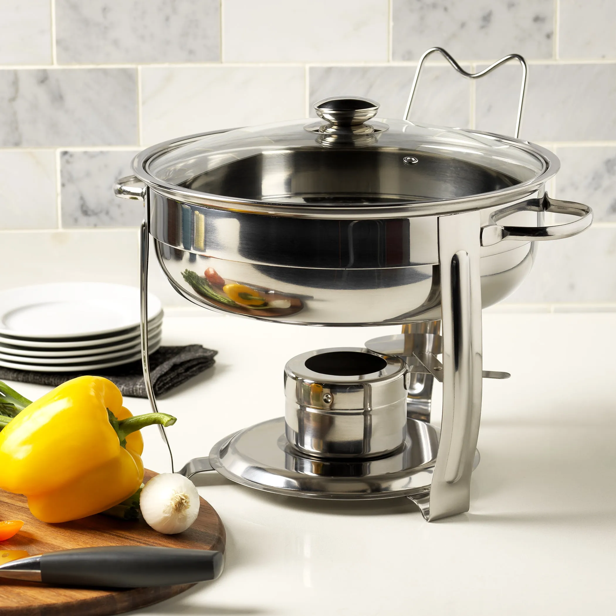 Denmark Tools For Cooks 4Qt 7-Piece Stainless Steel Chafing Dish Set - Kaedas