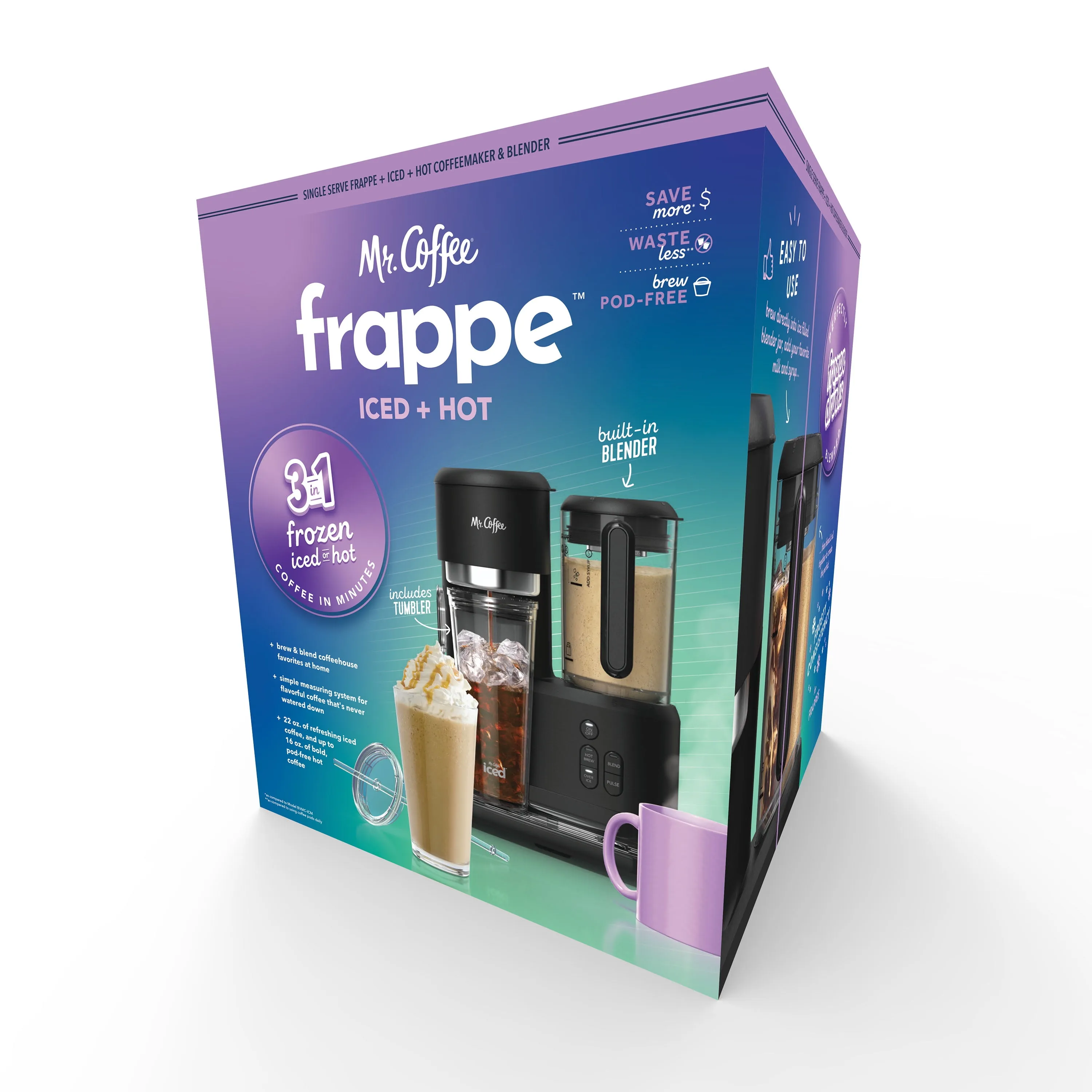 Single Serve Frappe and Iced Coffee Maker - Black - Kaedas