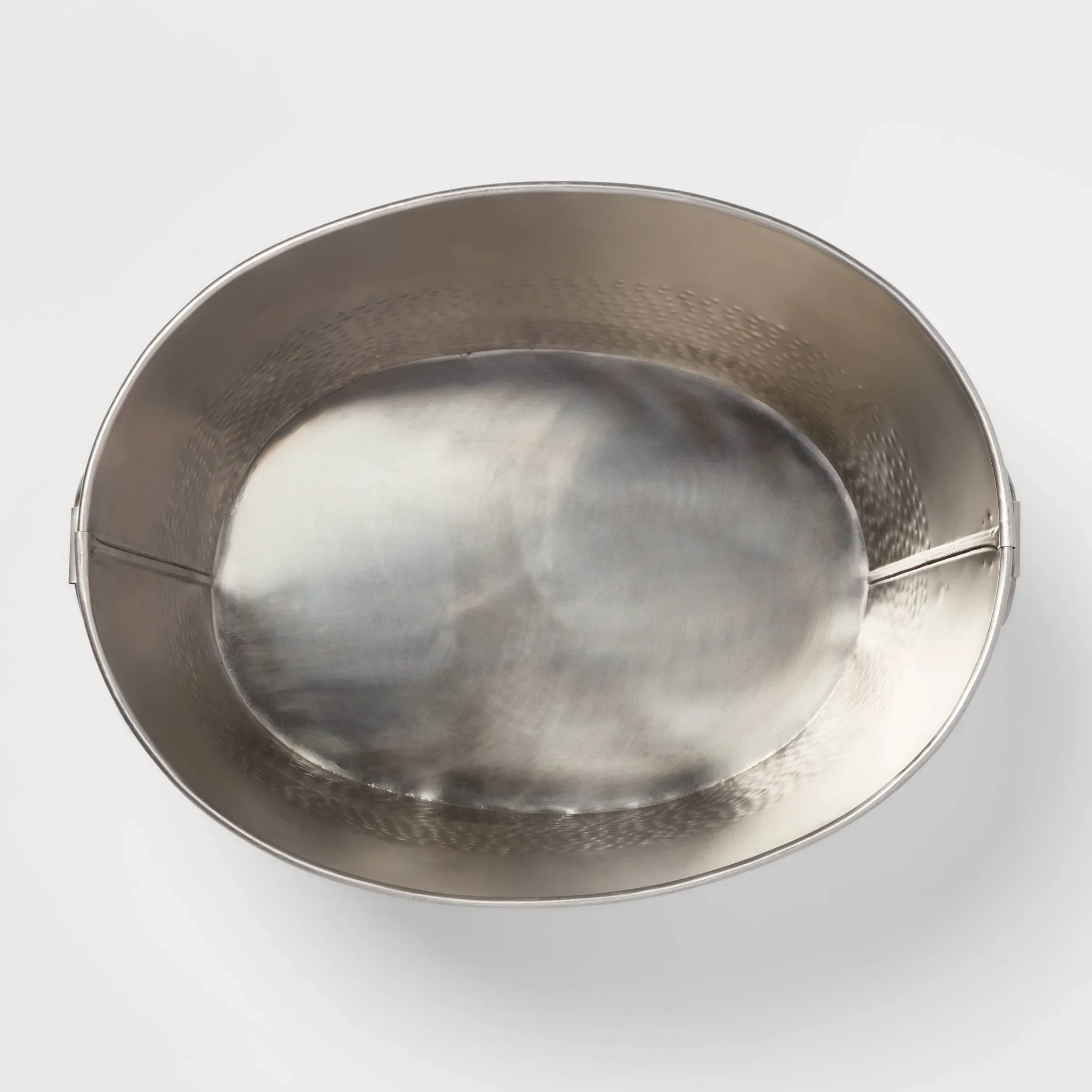 23.5L Stainless Steel Hammered Metal Oval Beverage Tub - Kaedas