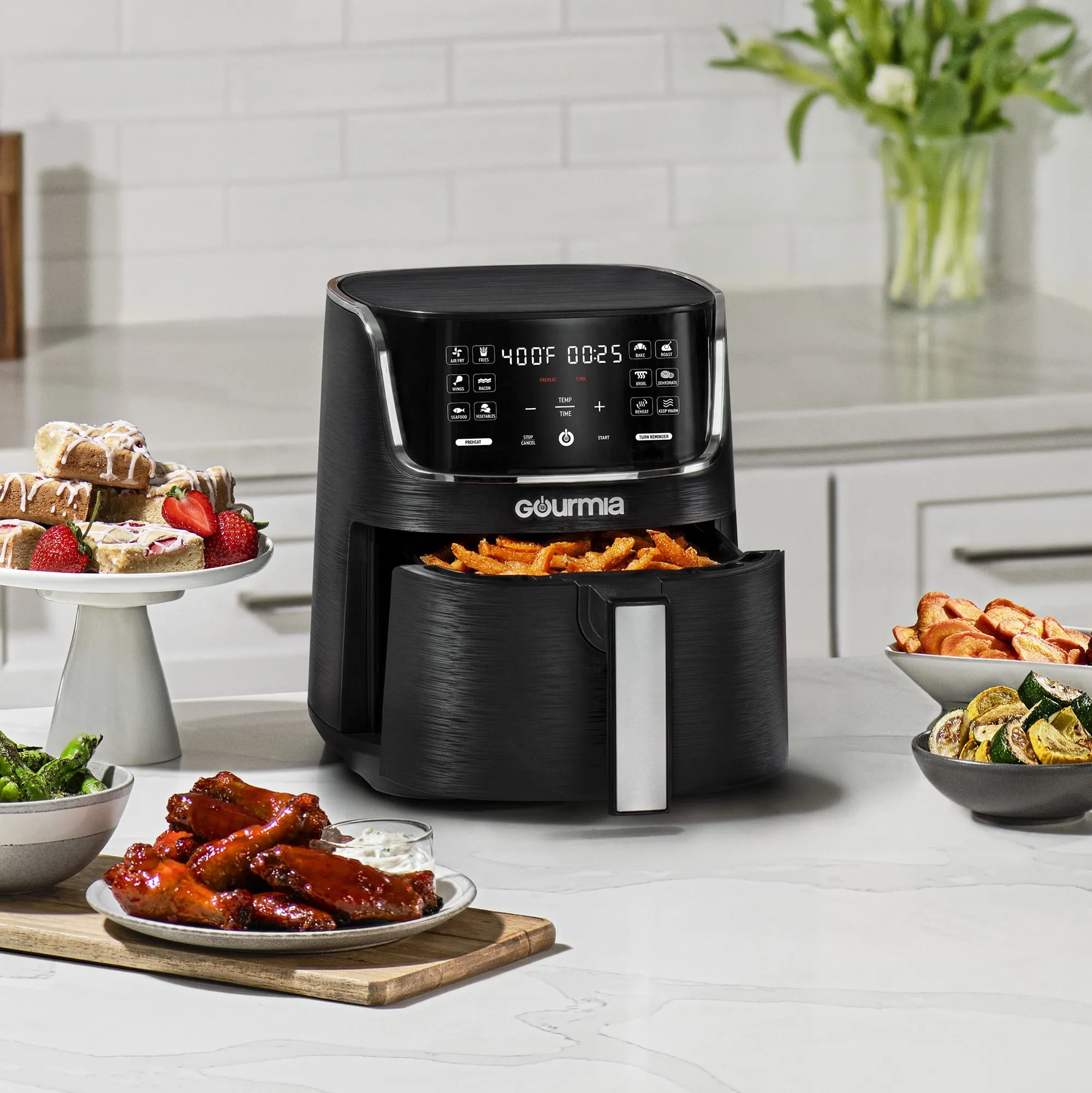 4-Quart Digital Air Fryer With 12 One-Touch Presets - Black (See Description) - Kaedas