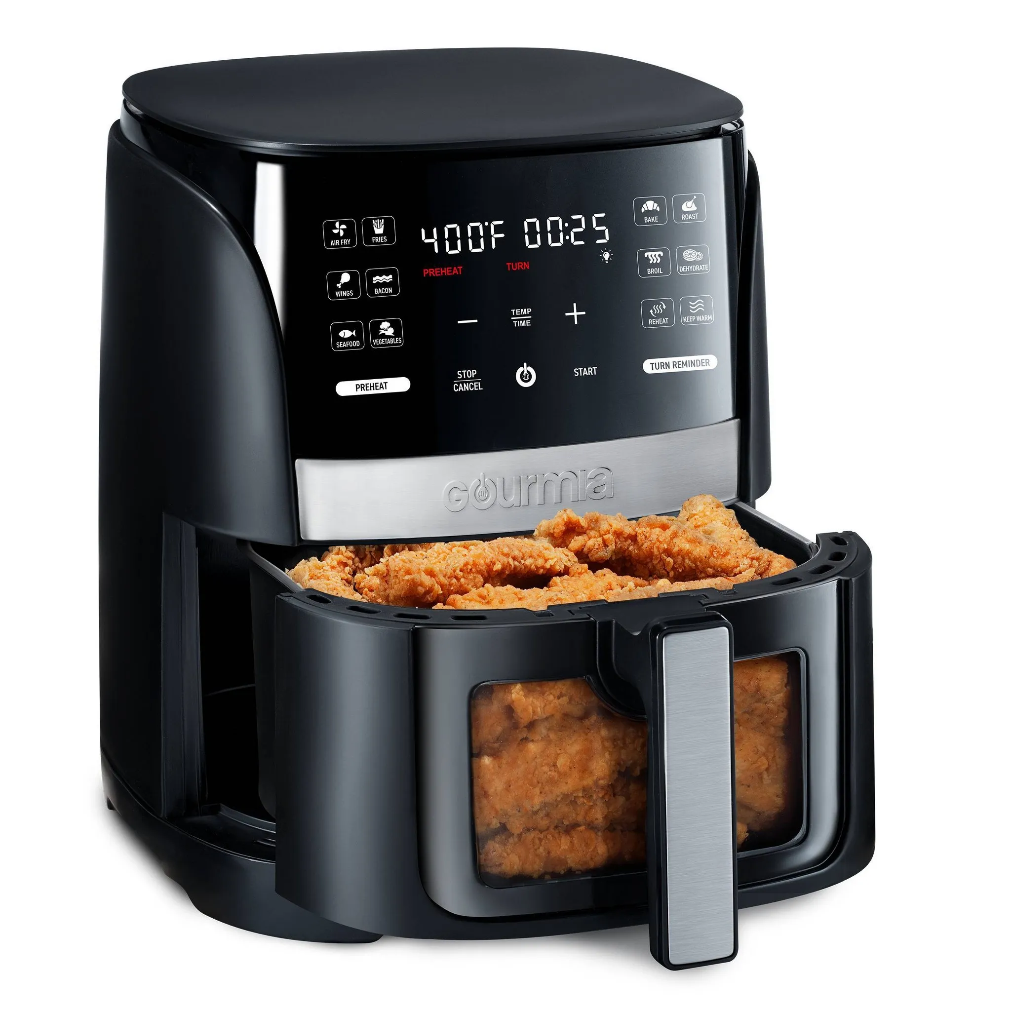 6-Qt Digital Window Air Fryer with 12 Presets & Guided Cooking Black (See Description) - Kaedas