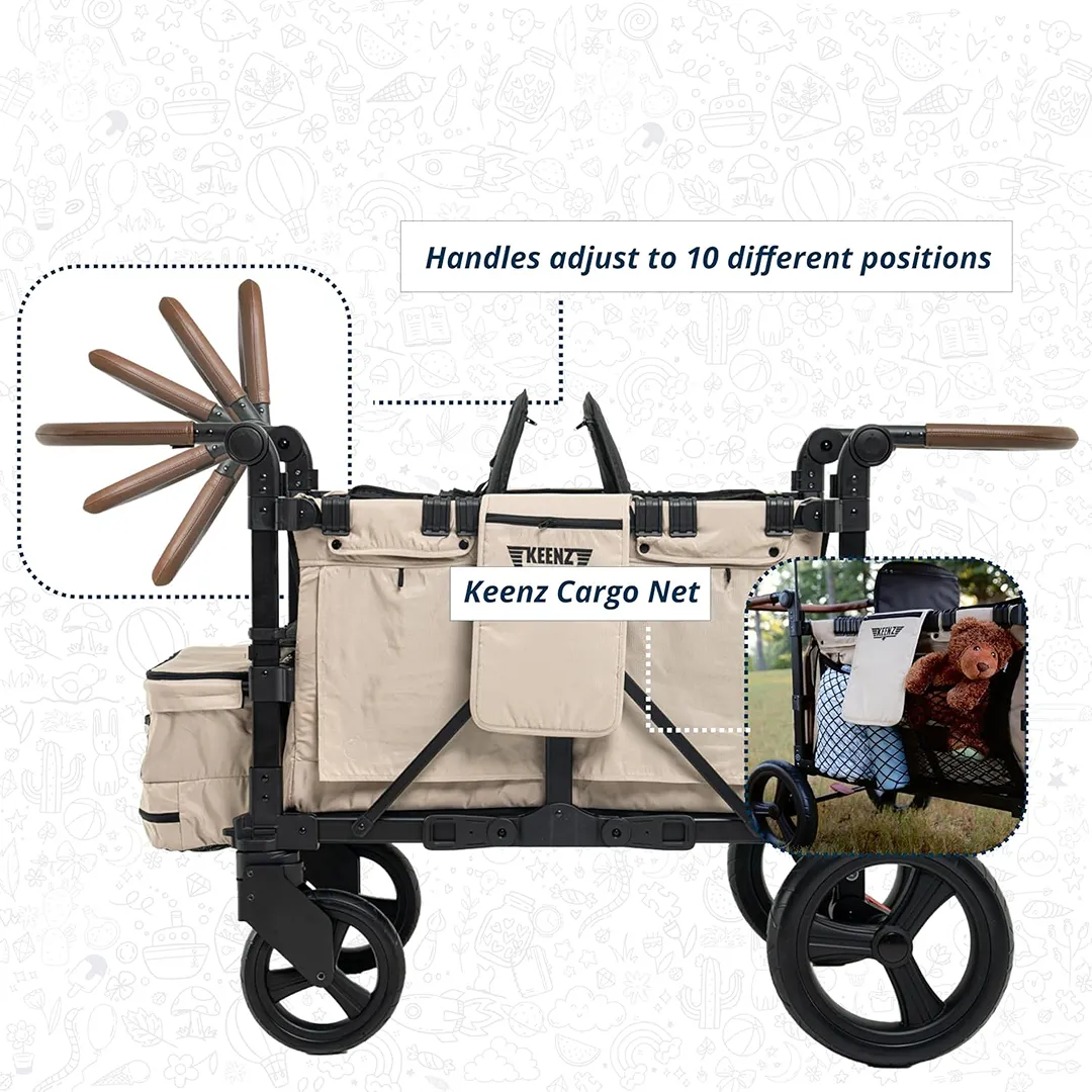 XC+Evo Luxury Comfort Stroller Wagon 4 Passenger - Mocha - Kaedas