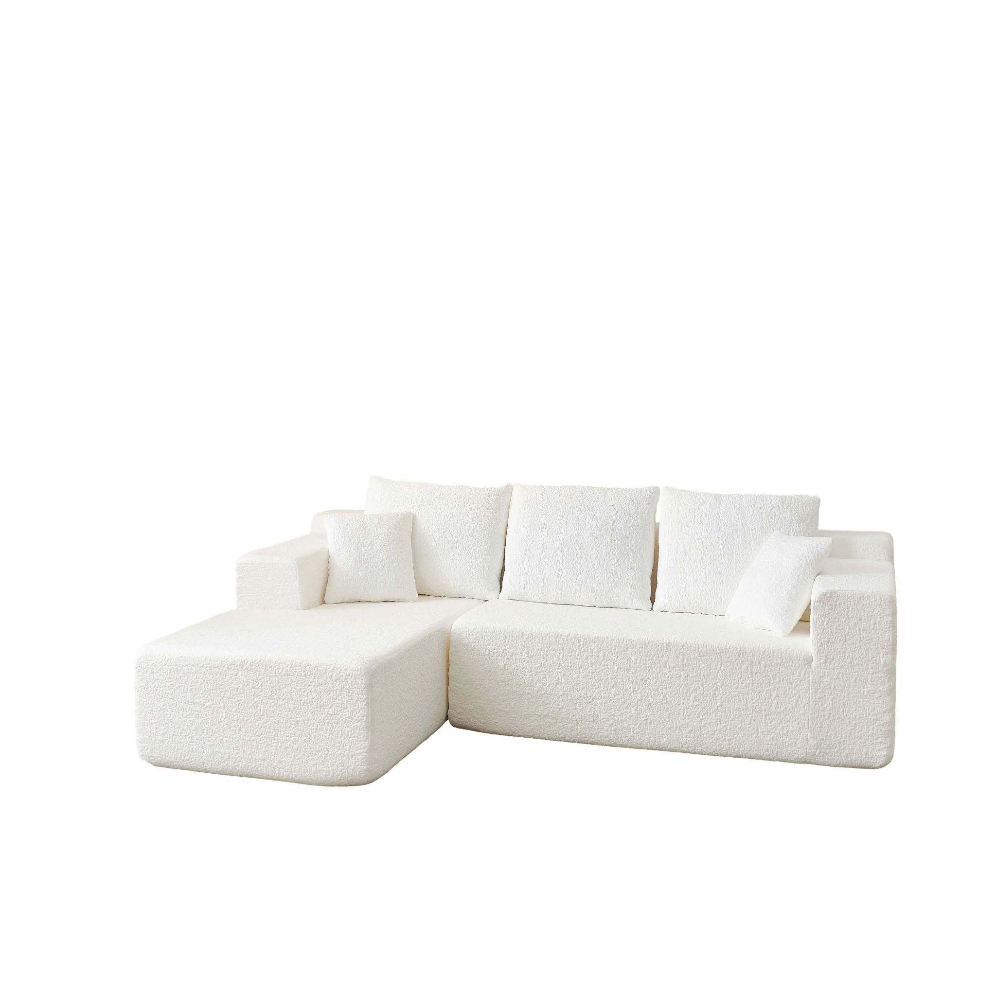 Modular Cloud Sectional Couch With L Shape Chaise - White - Kaedas