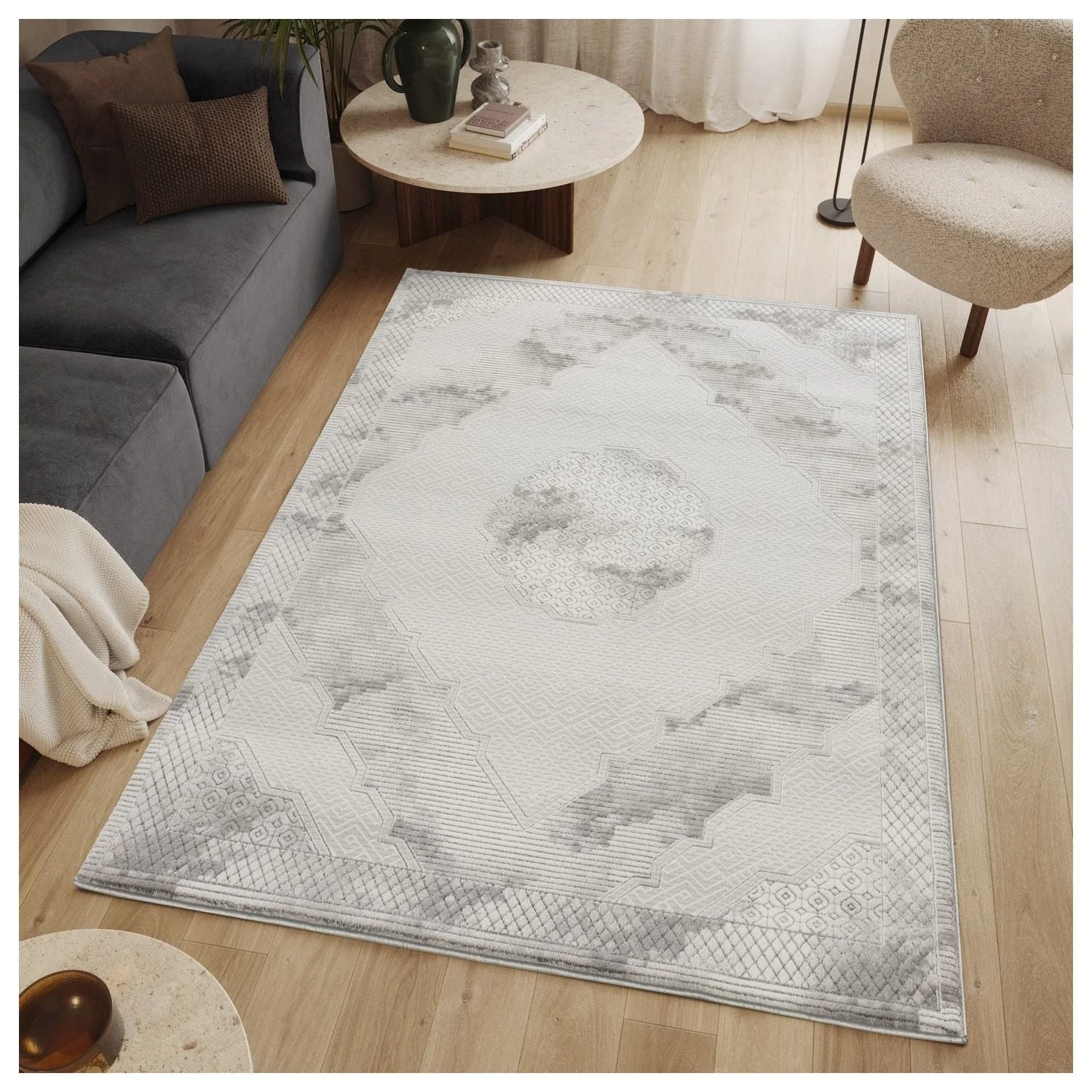 Geometrix - Medallion Rug With Geometric 3D Effect - Kaedas