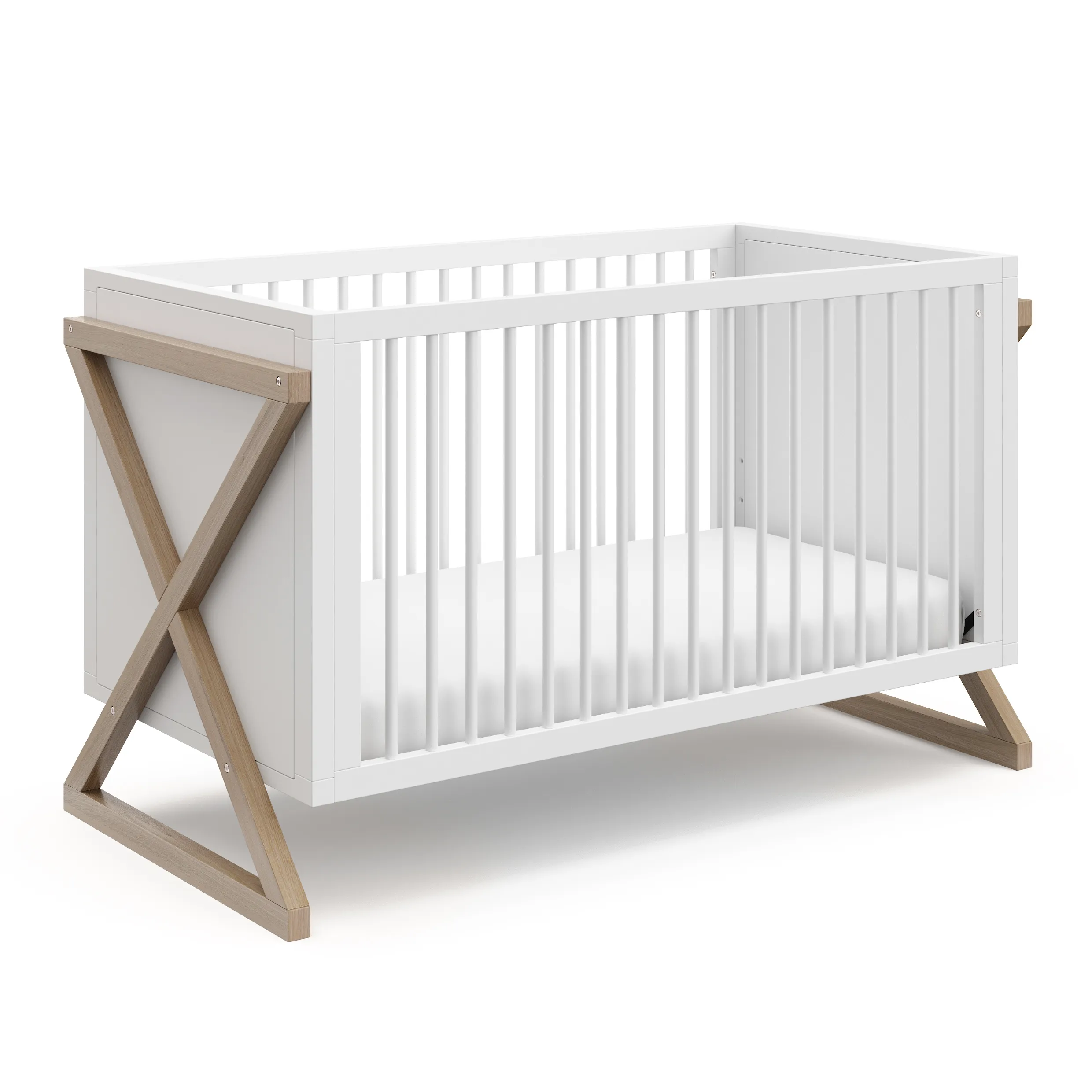 Storkcraft Equinox 3-in-1 Convertible Crib - White/Vintage Driftwood - Kaedas