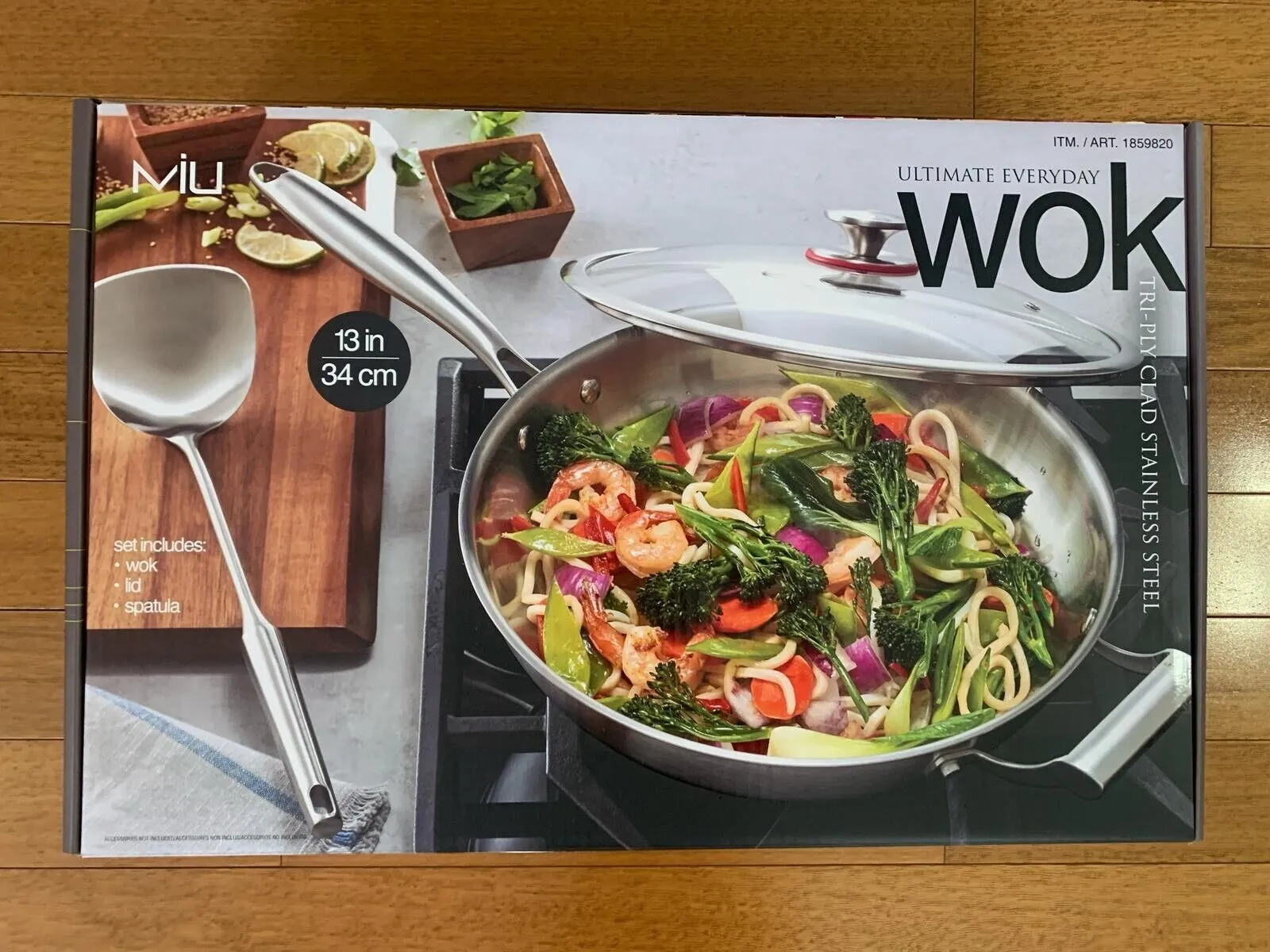 13-Inch Stainless Steel Tri-Ply Wok With Lid And Spatula (See Description) - Kaedas