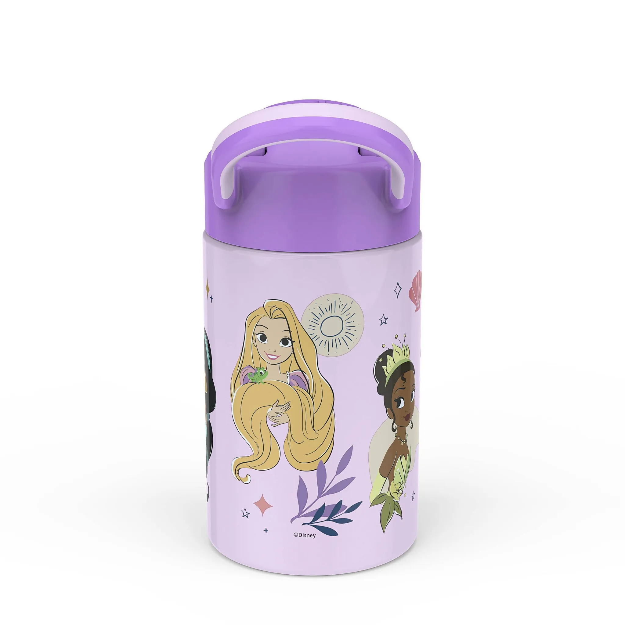14 fl oz Stainless Steel Vacuum Insulated Princess Water Bottle: Kids & Toddler, Dishwasher-Safe, Purple - Kaedas