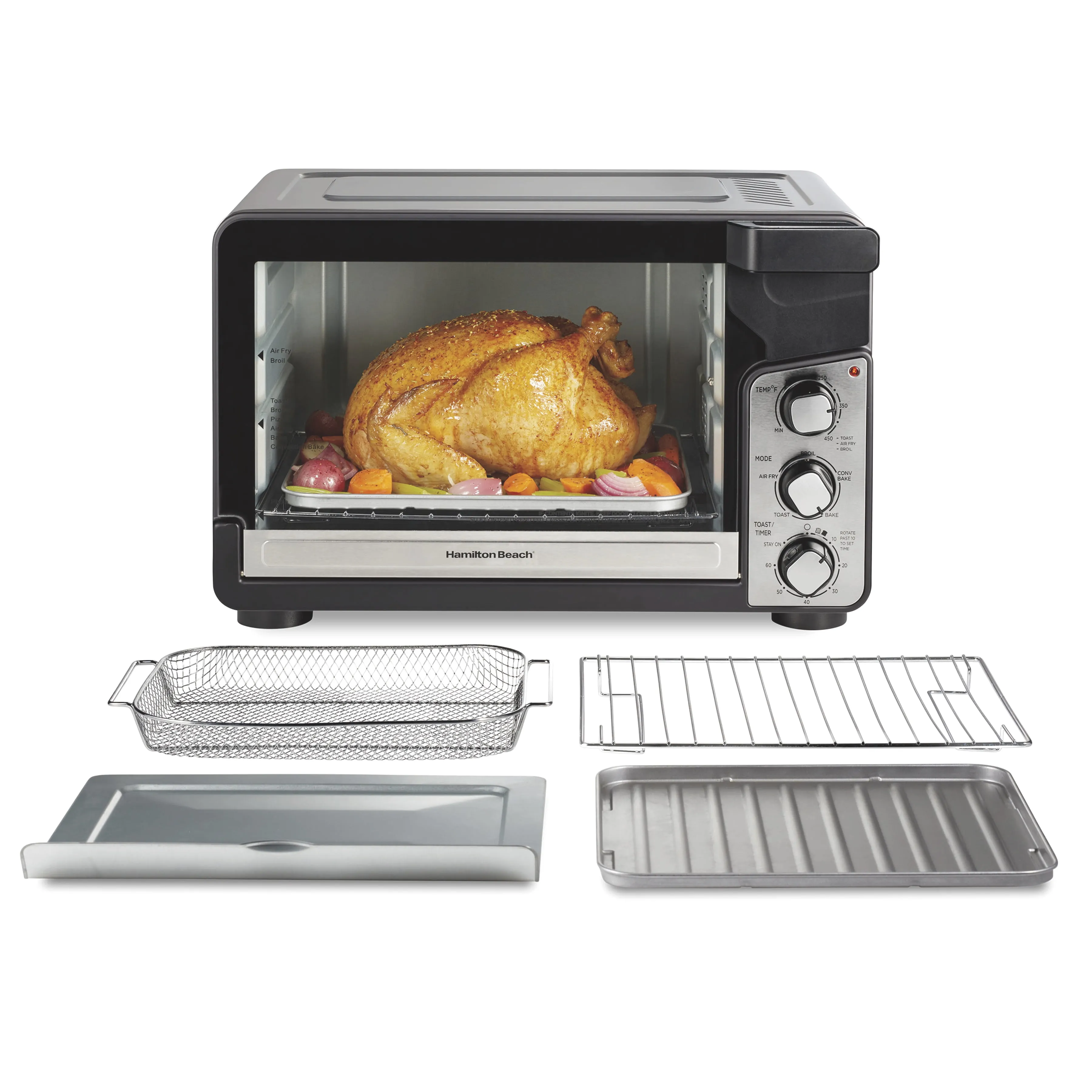 Hamilton Beach Easy View XL Toaster Oven With Sure-Crisp Air Fry, 1750W, 6 Slice Capacity (See Description) - Kaedas